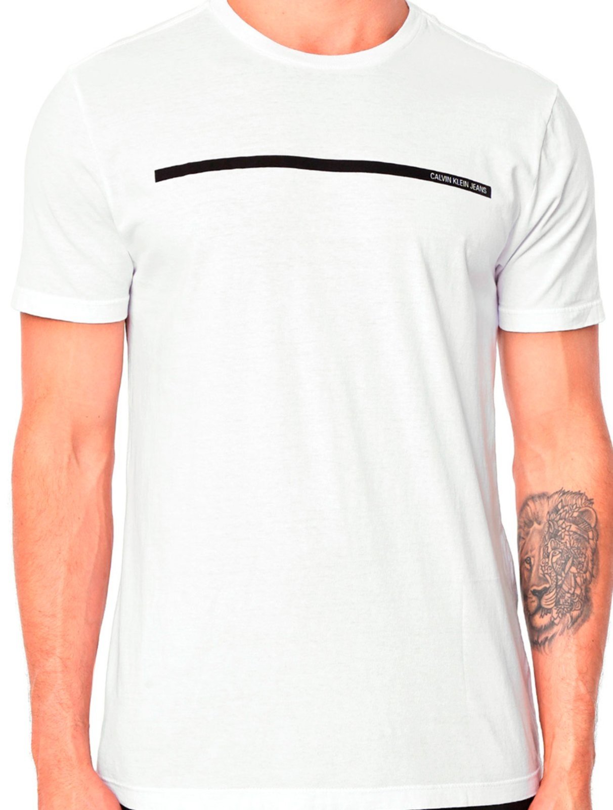 Camiseta Calvin Klein Jeans Masculina Sash Branca