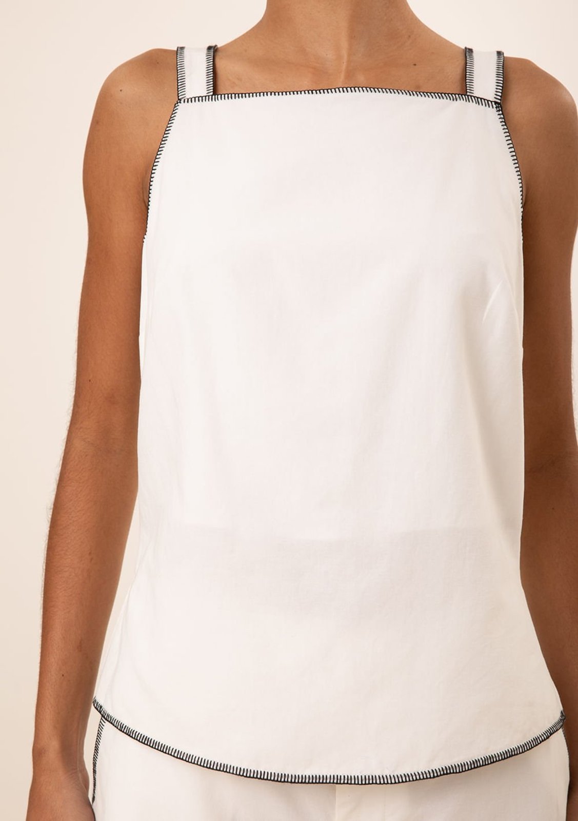 Vista 3 Regata Maria Valentina Solta Decote Quadrado Padrão Off-white off-white white Maria Valentina off-white white