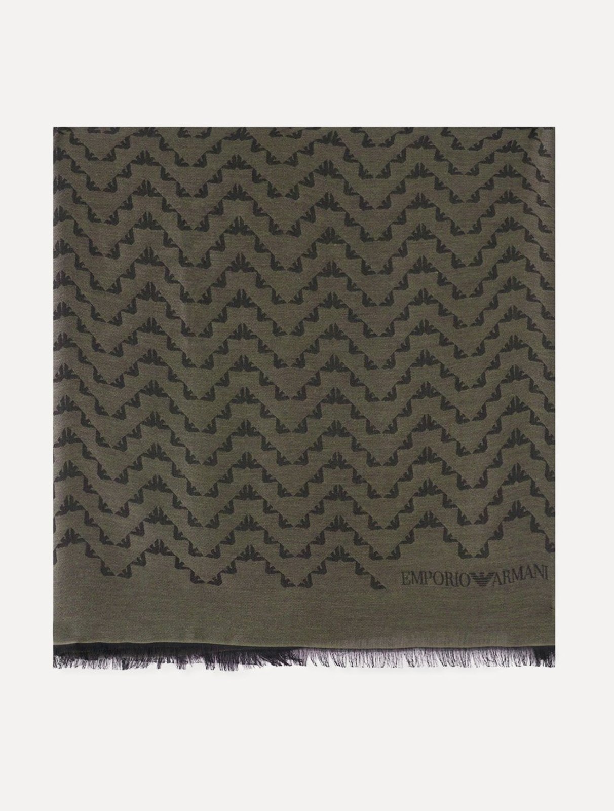 Cachecol Emporio Armani Jacquard Logo Castanho Escuro