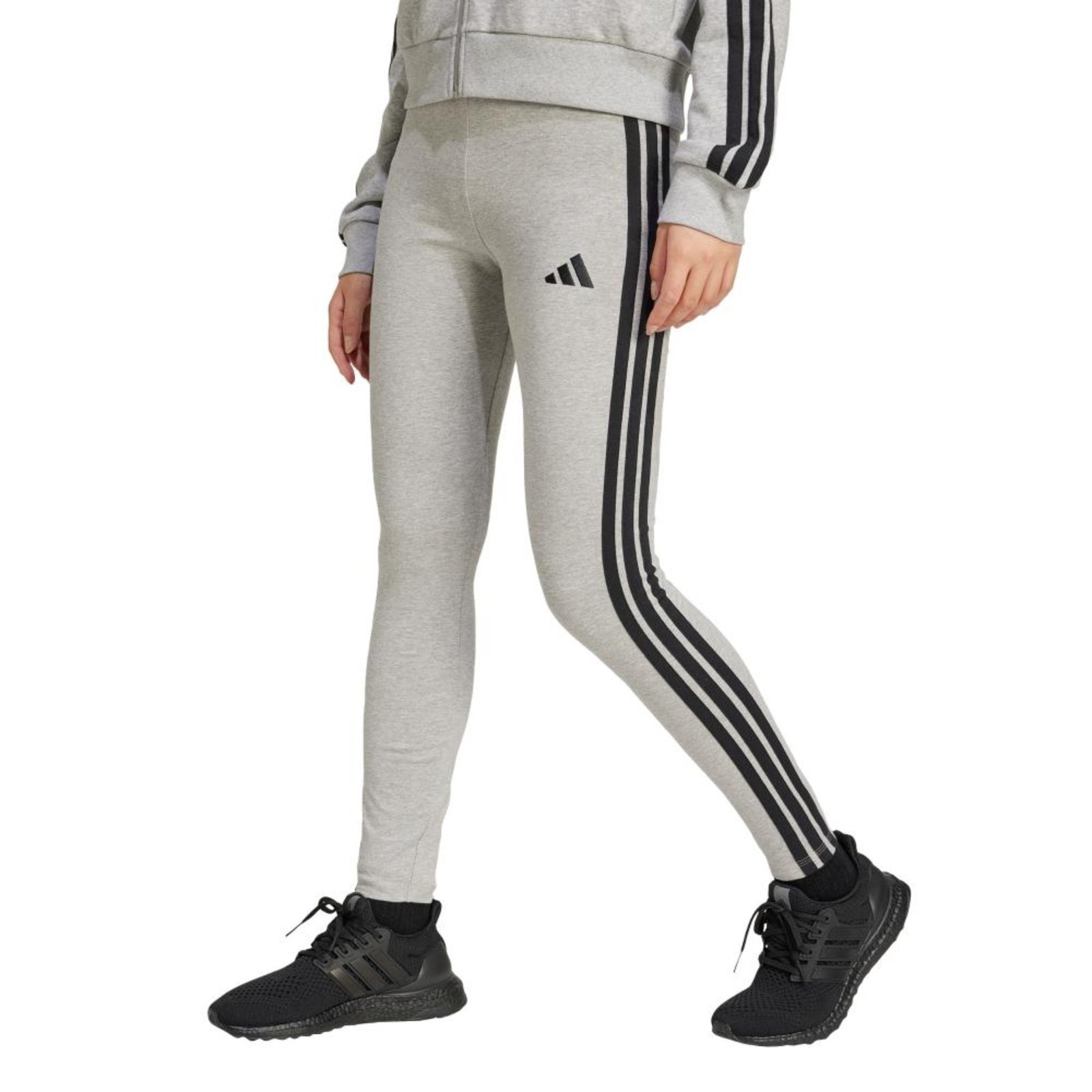 Legging Algodão Essentials 3-Stripes adidas Sportswear Cinza