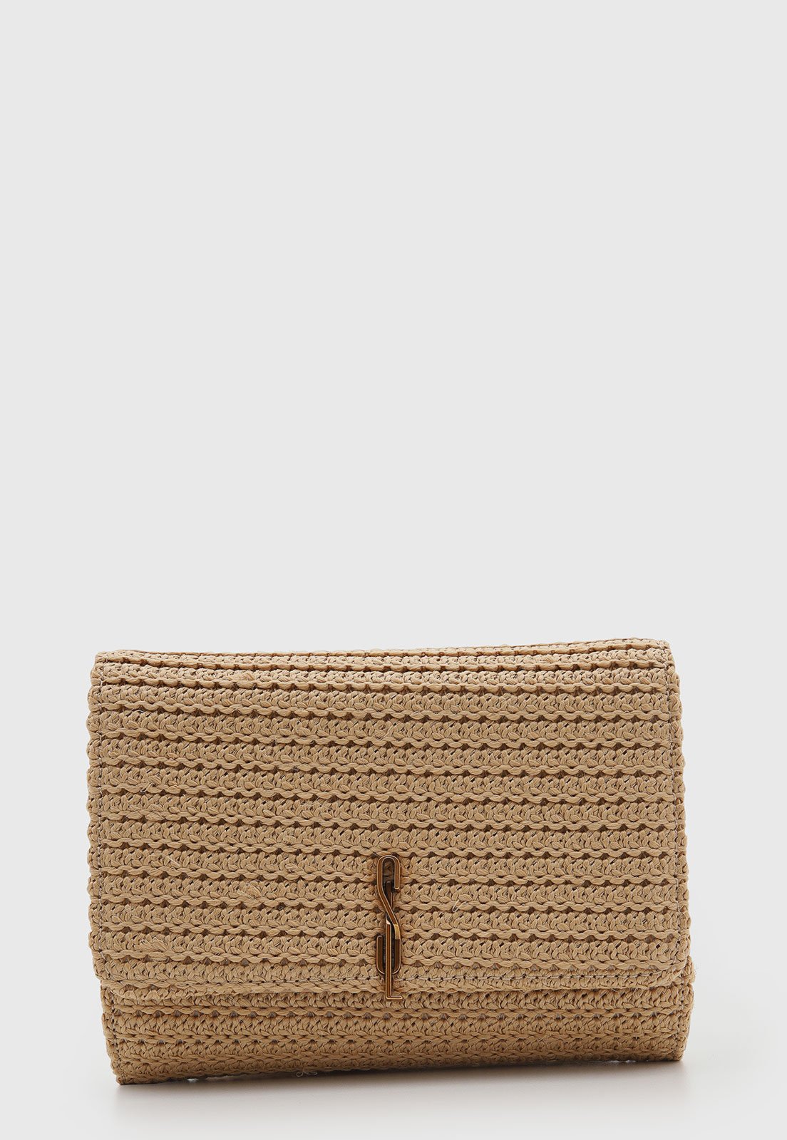 Bolsa Feminina Santa Lolla Textura Trançada Bege Claro