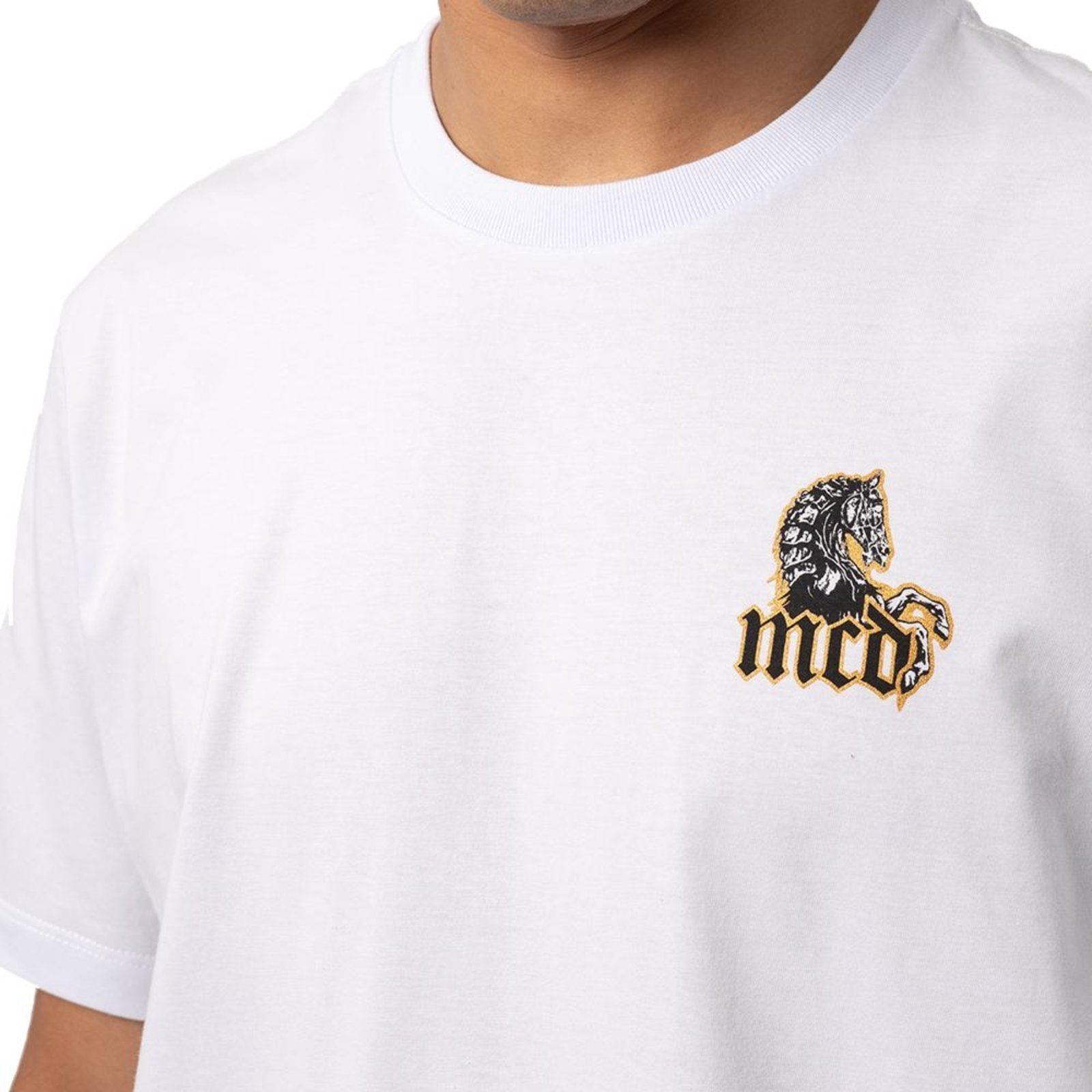 Vista 3 Camiseta MCD Cavalo MCD Peito WT25 Masculina branco MCD branco