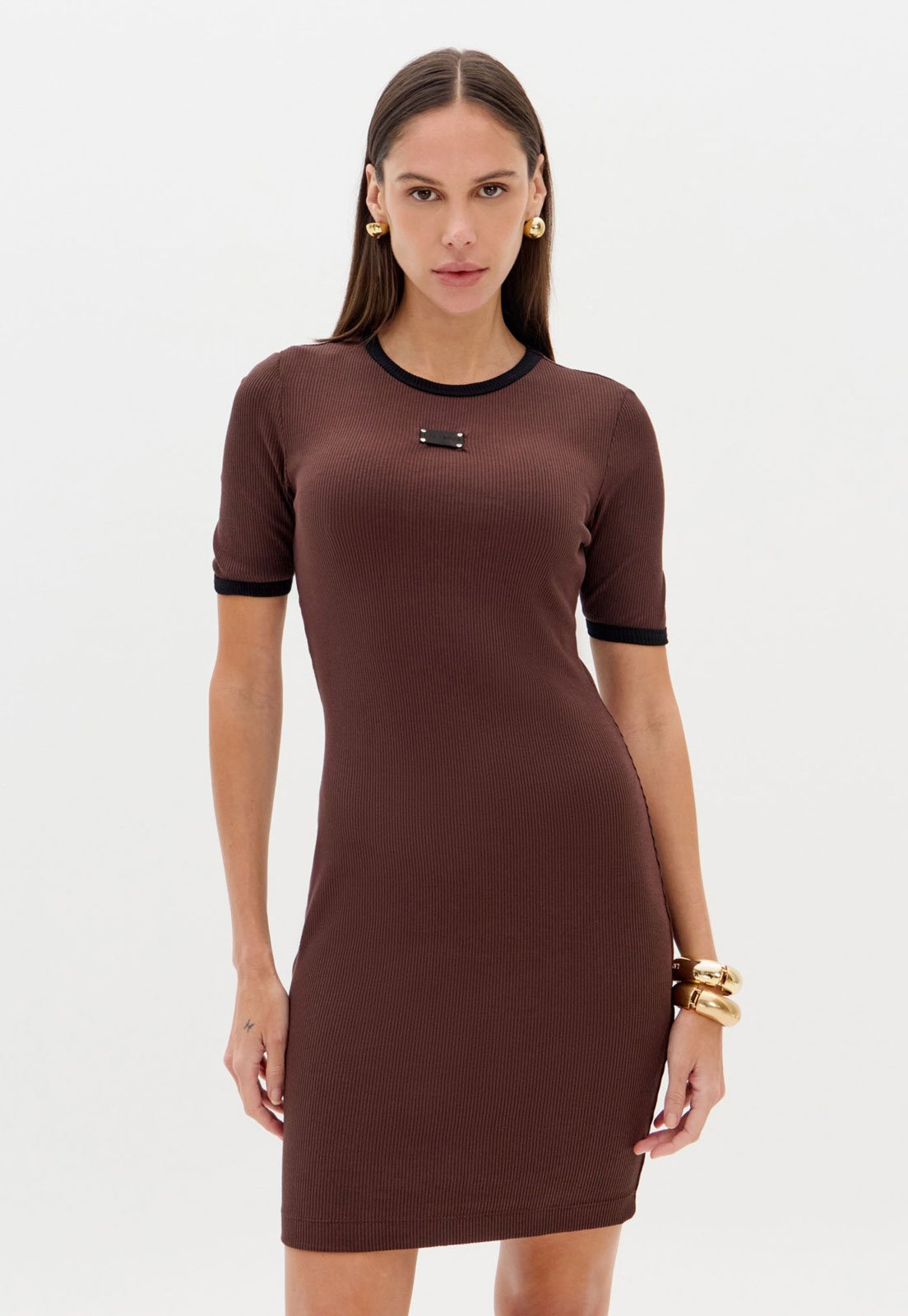 Vestido Feminino Lança Perfume Curto Marrom
