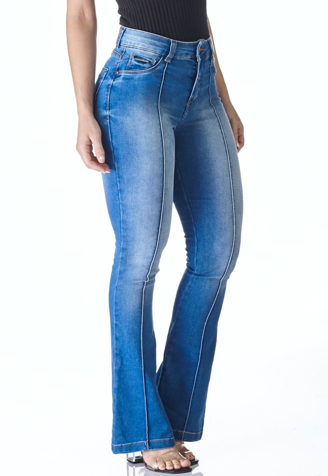 Calça Jeans HNO Jeans Petit Flare Azul Intense