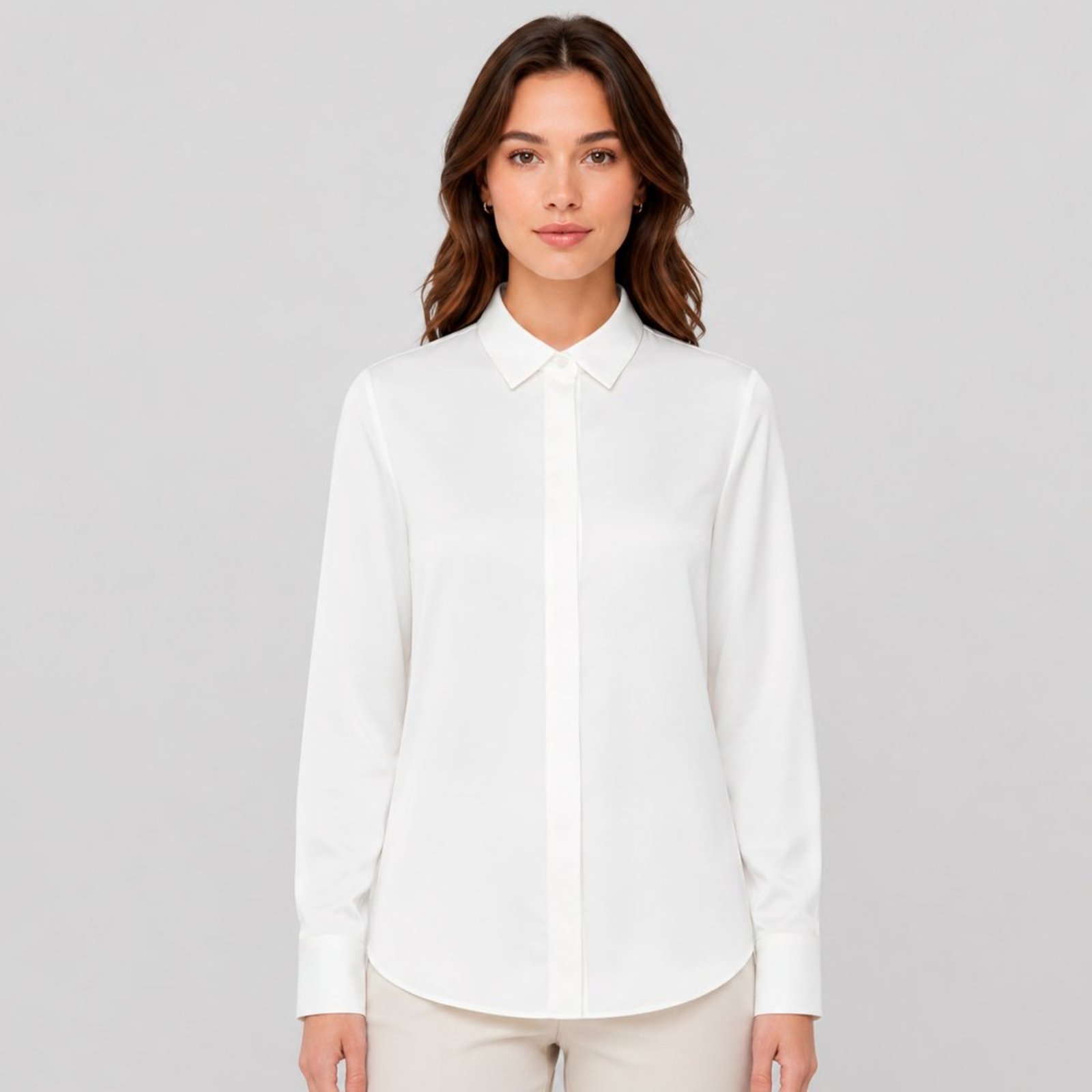 Camisa Dudalina Aline Pr27 Off White Feminino