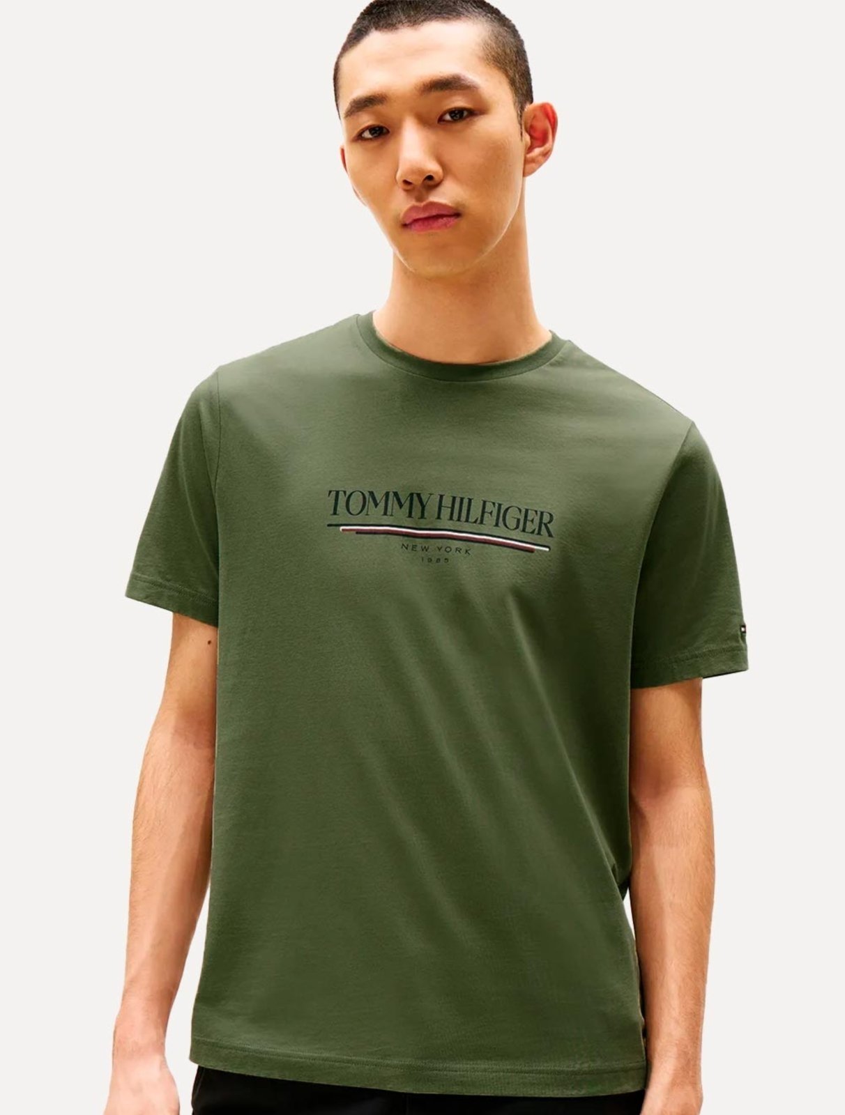 Camiseta Tommy Hilfiger Masculina Brand Love Big Verde Militar