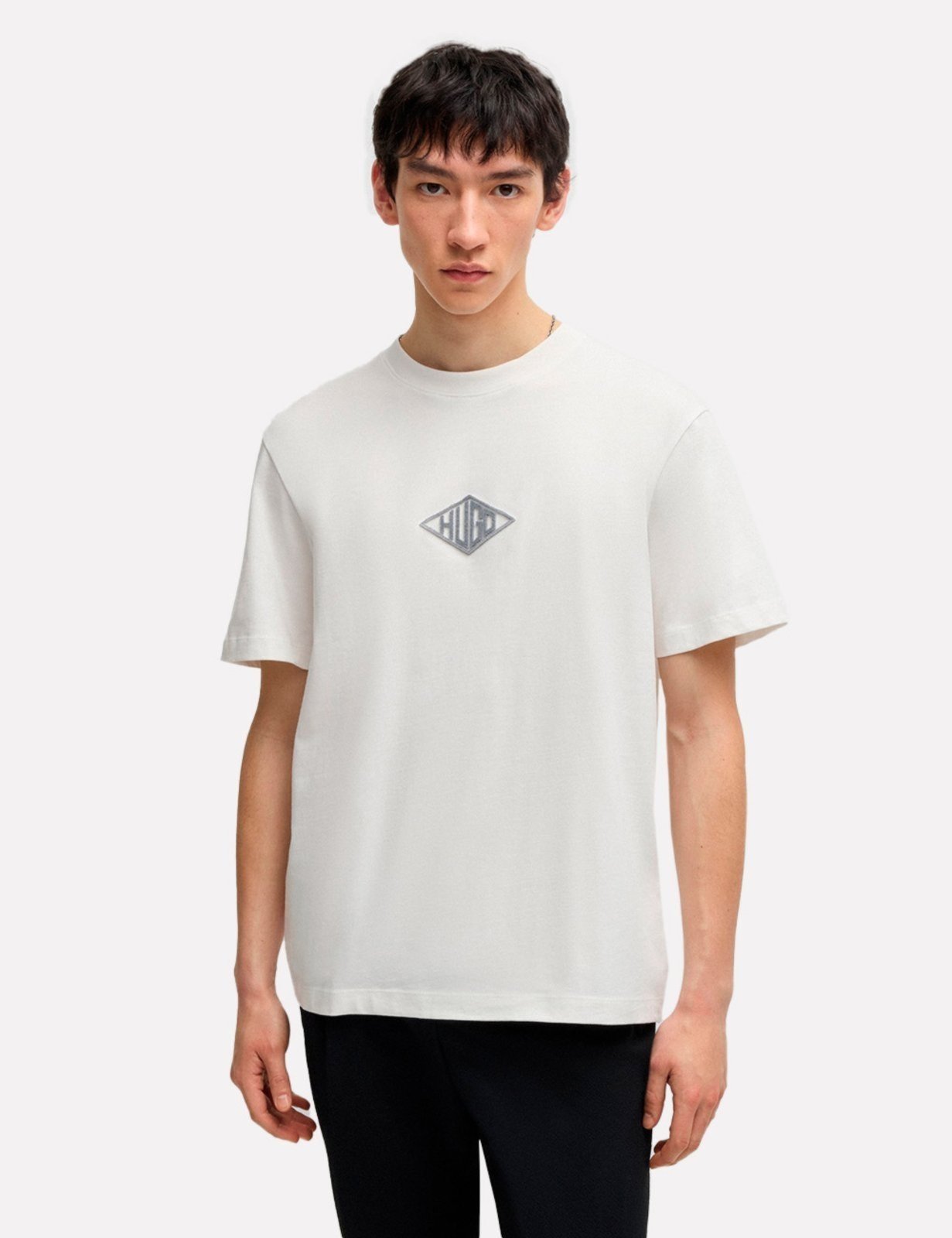 Camiseta Hugo Boss Masculina Relaxed Fit Darunu Branca