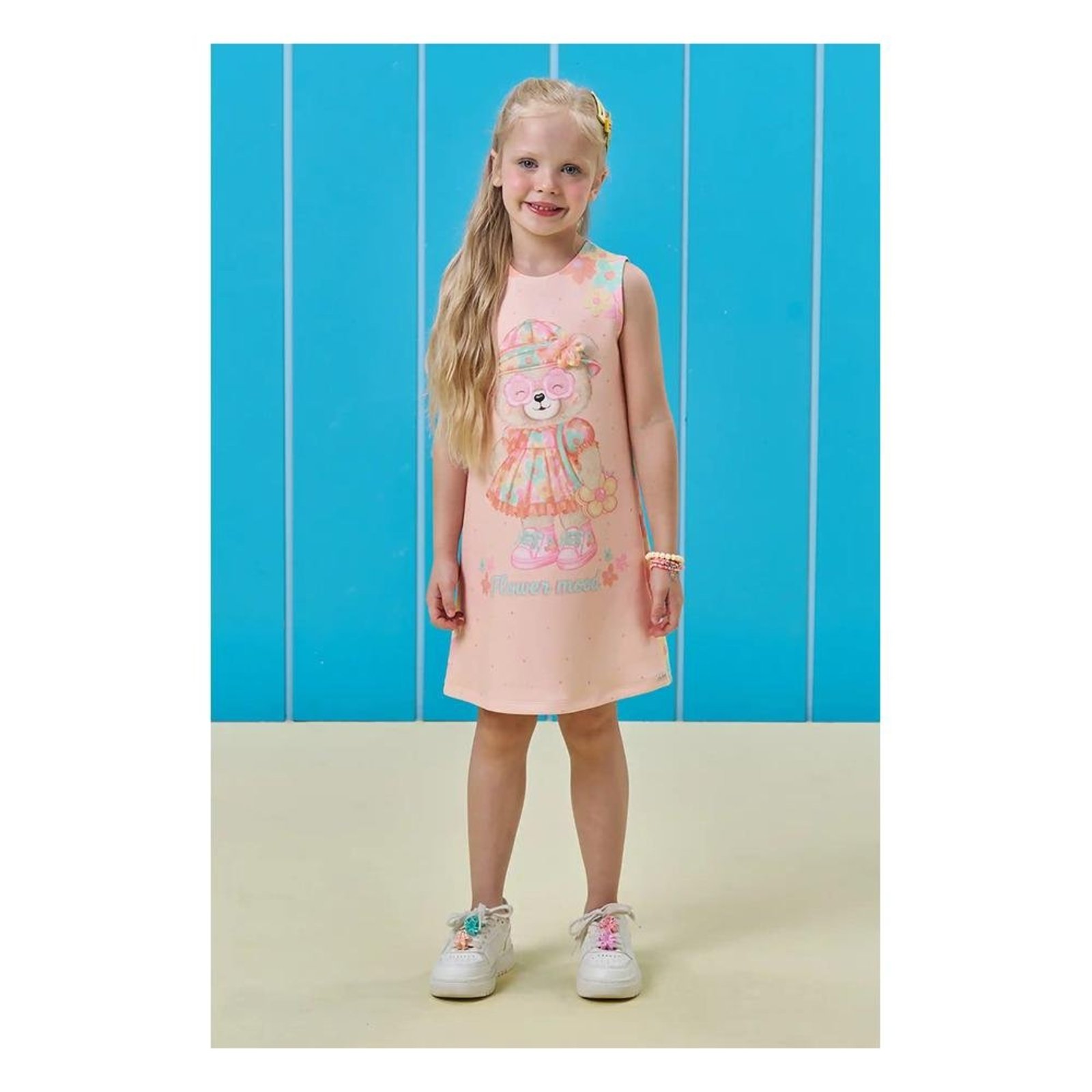 Infantil - Vestido Rosa Ursinha KUKIE 1 Unico