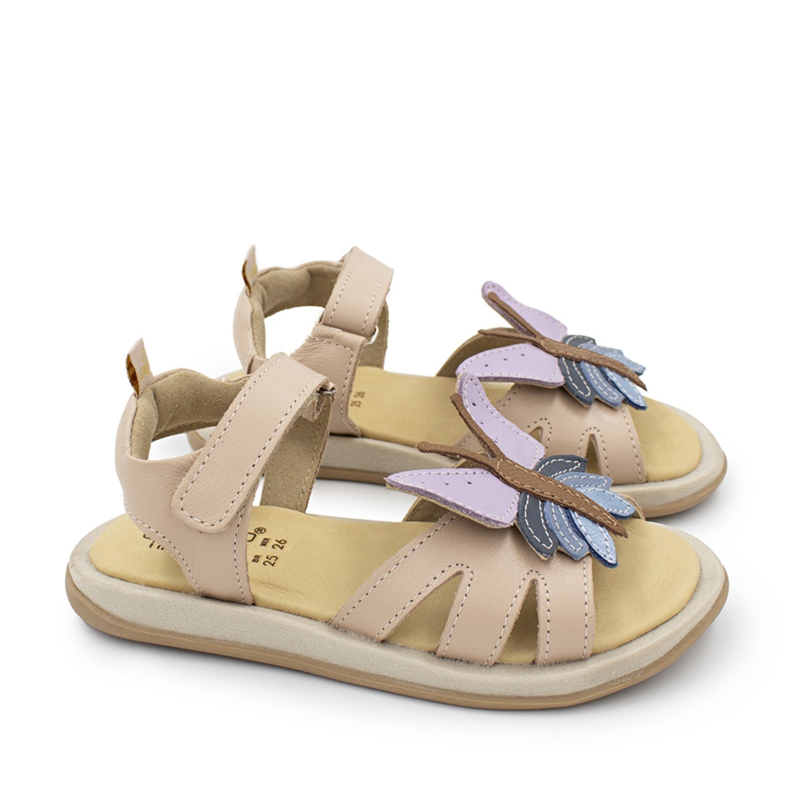 Vista 2 Infantil - Sandalia Menina Blue Safira Couro Nude Blue Infantis nude blue