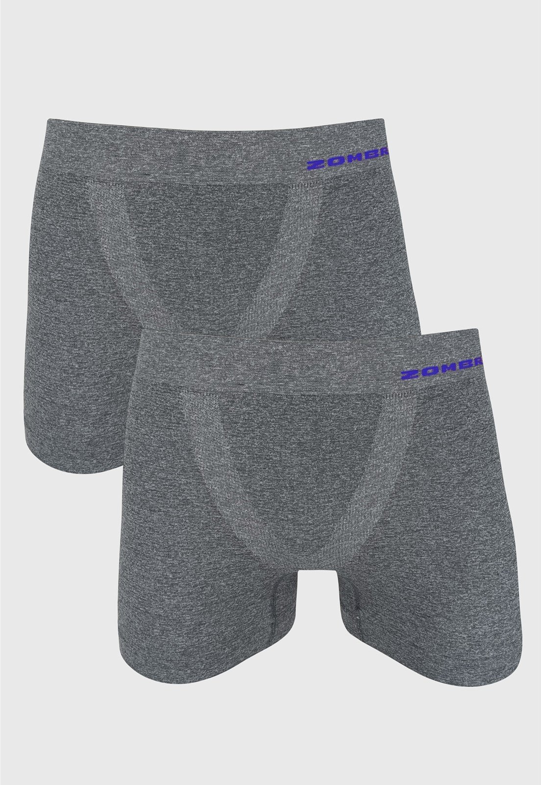 Kit 2pçs Cueca Zombre Boxer Sem Costura Mescla