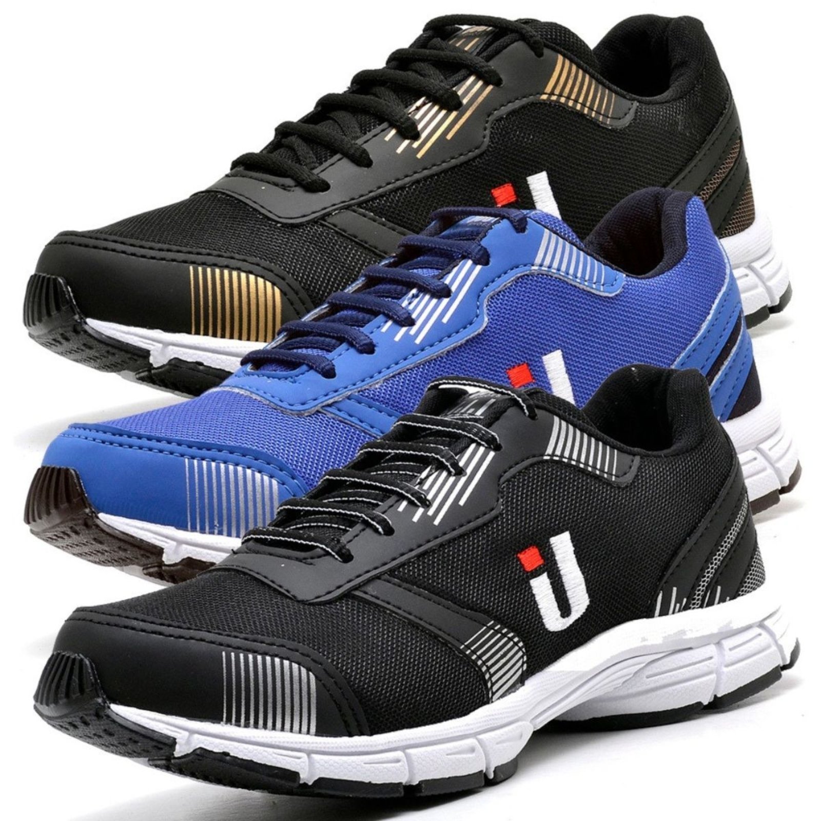 Kit 3 Tênis Masculino Esportivo Izabella Helena Academia Treino Confortável Leve