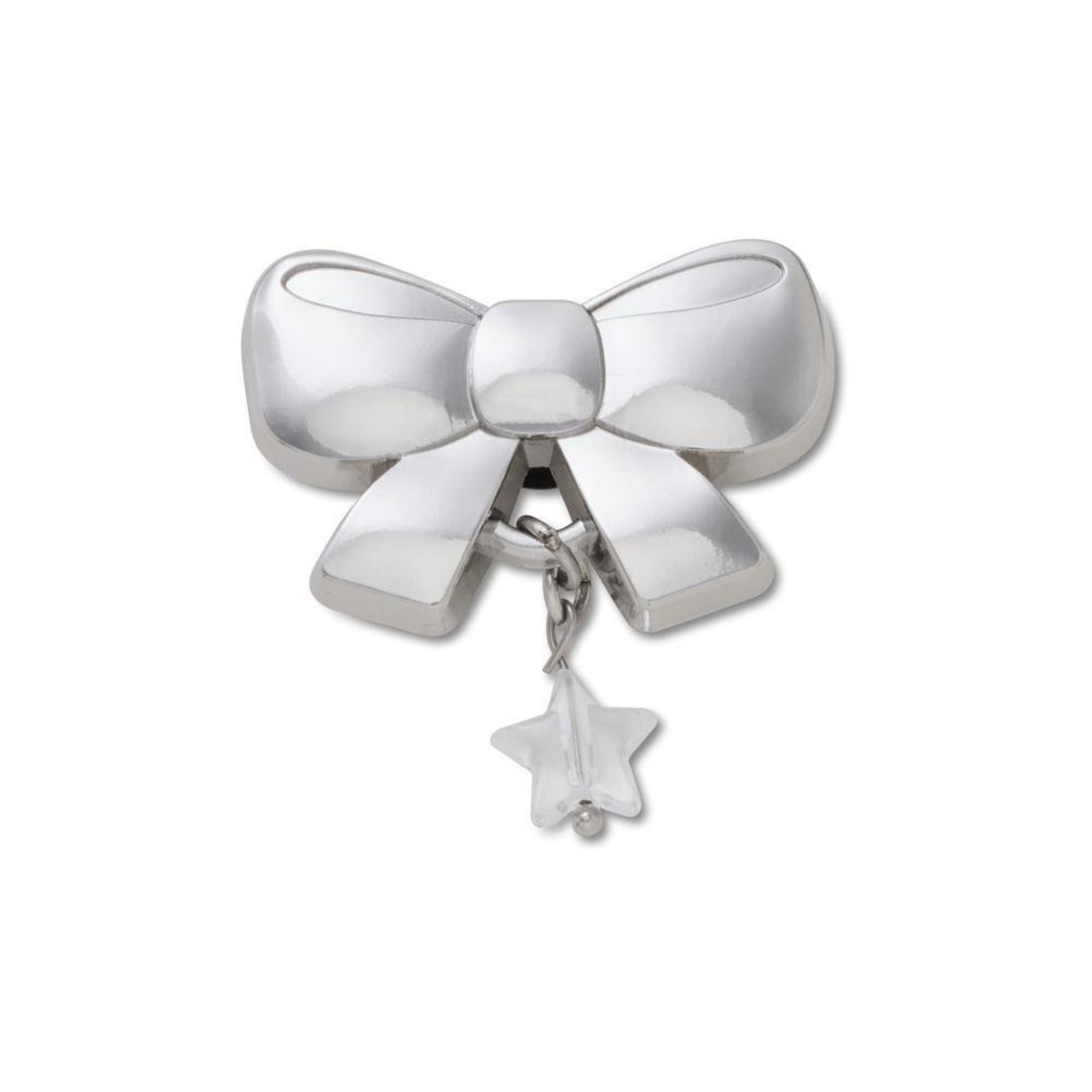 Infantil - Jibbitz™ Laço Prateado Indie UNICO Branco