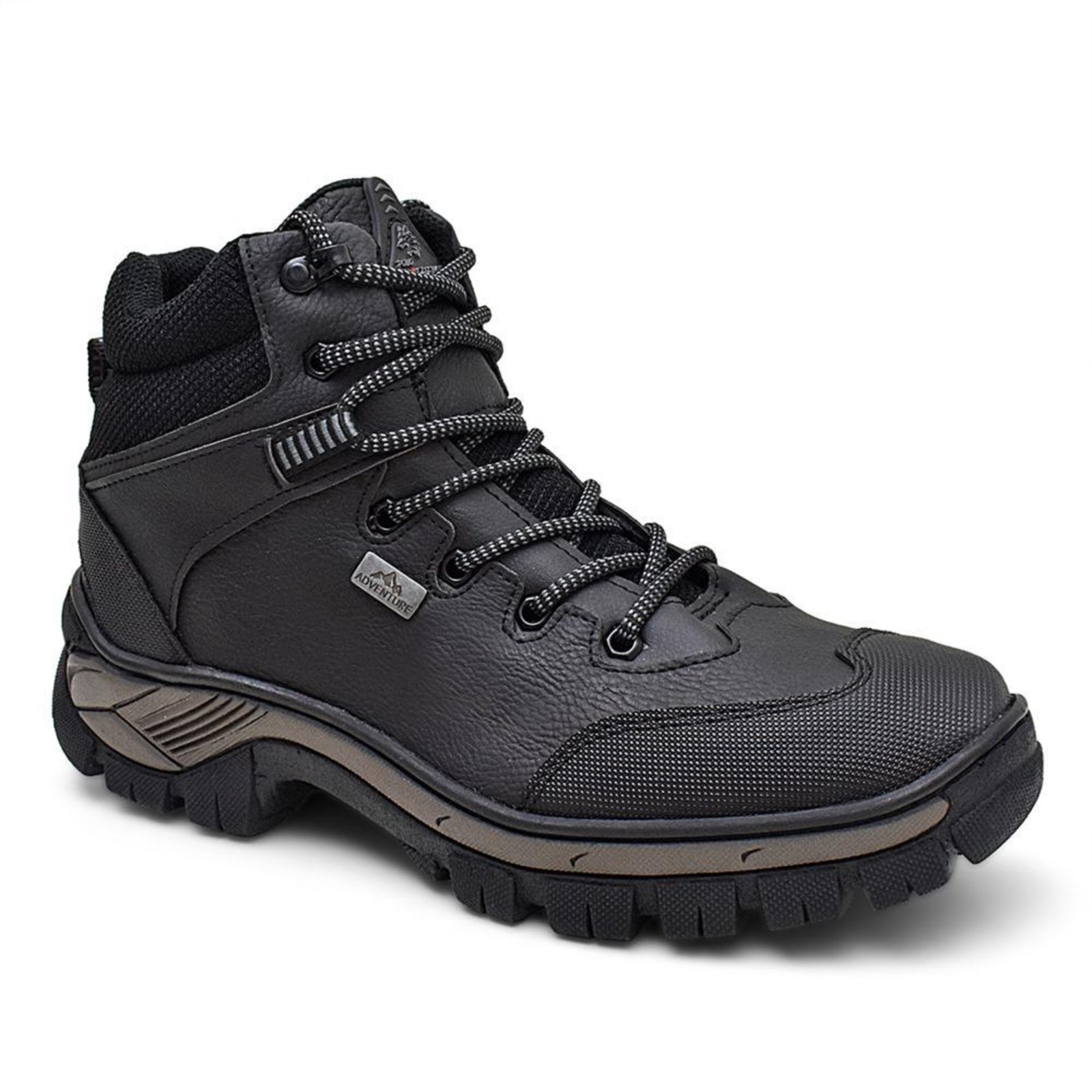 Bota Coturno Adventure Sola Costurada Confortável Marrom Escuro 37 Preto