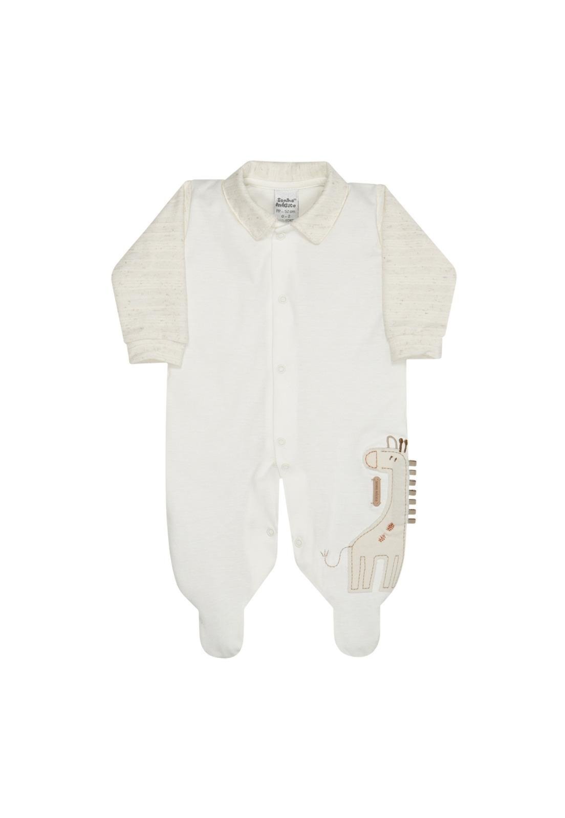 Infantil - Macacão Longo Girafa Menino Sonho Mágico P Marrom