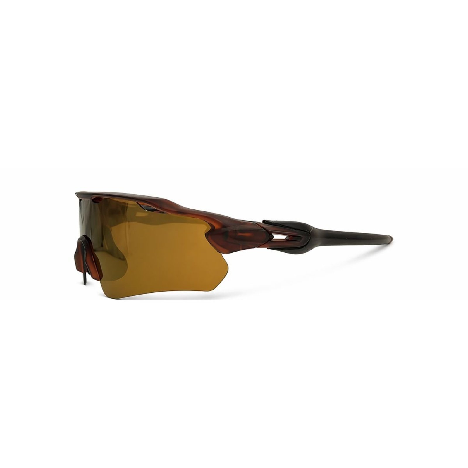 Óculos de Sol Masculino Esportivo Shield Oversized Marrom Lente UV400 Ciclista Corrida Bike