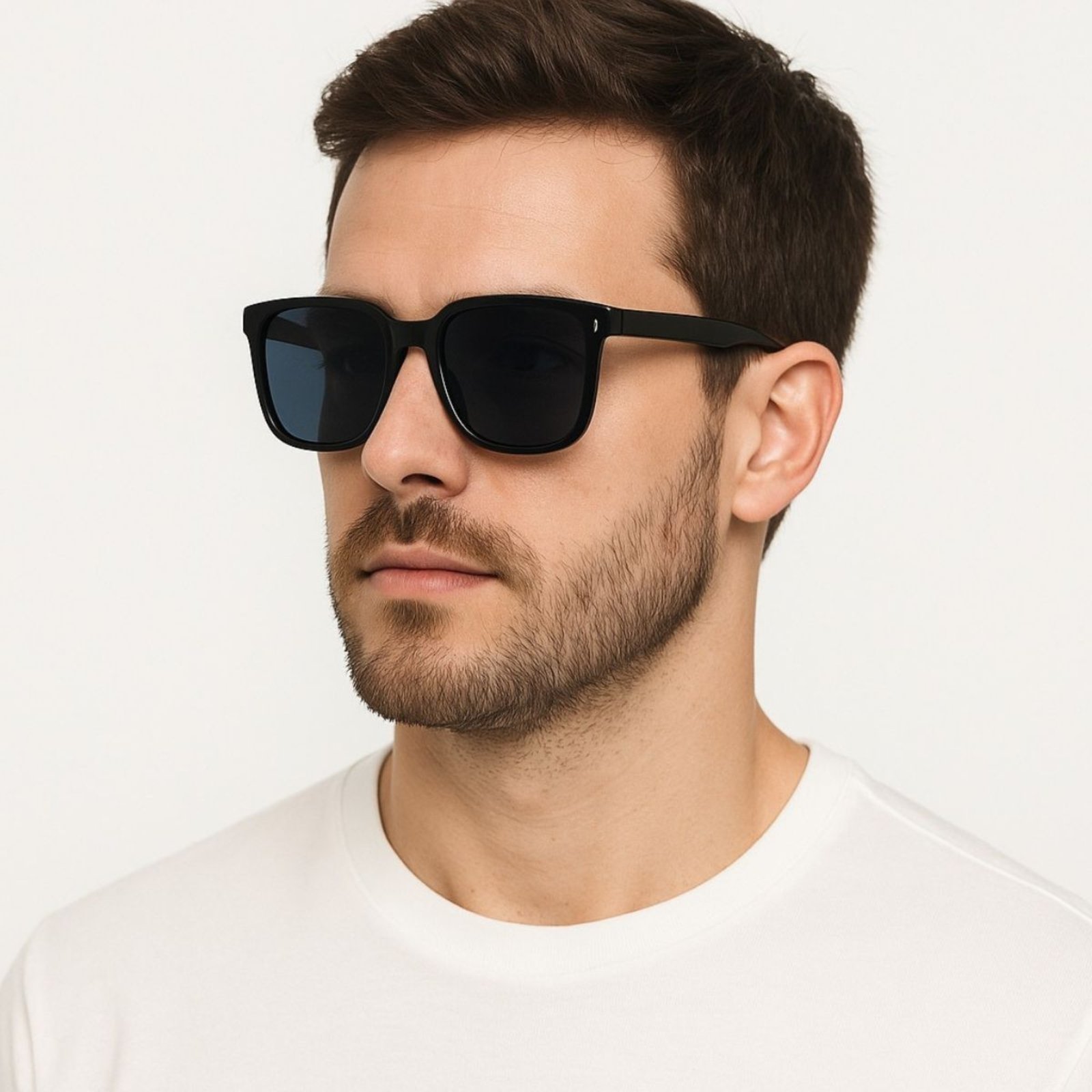 Óculos de Sol Preto Clássico Lente Azul UV400 Masculino