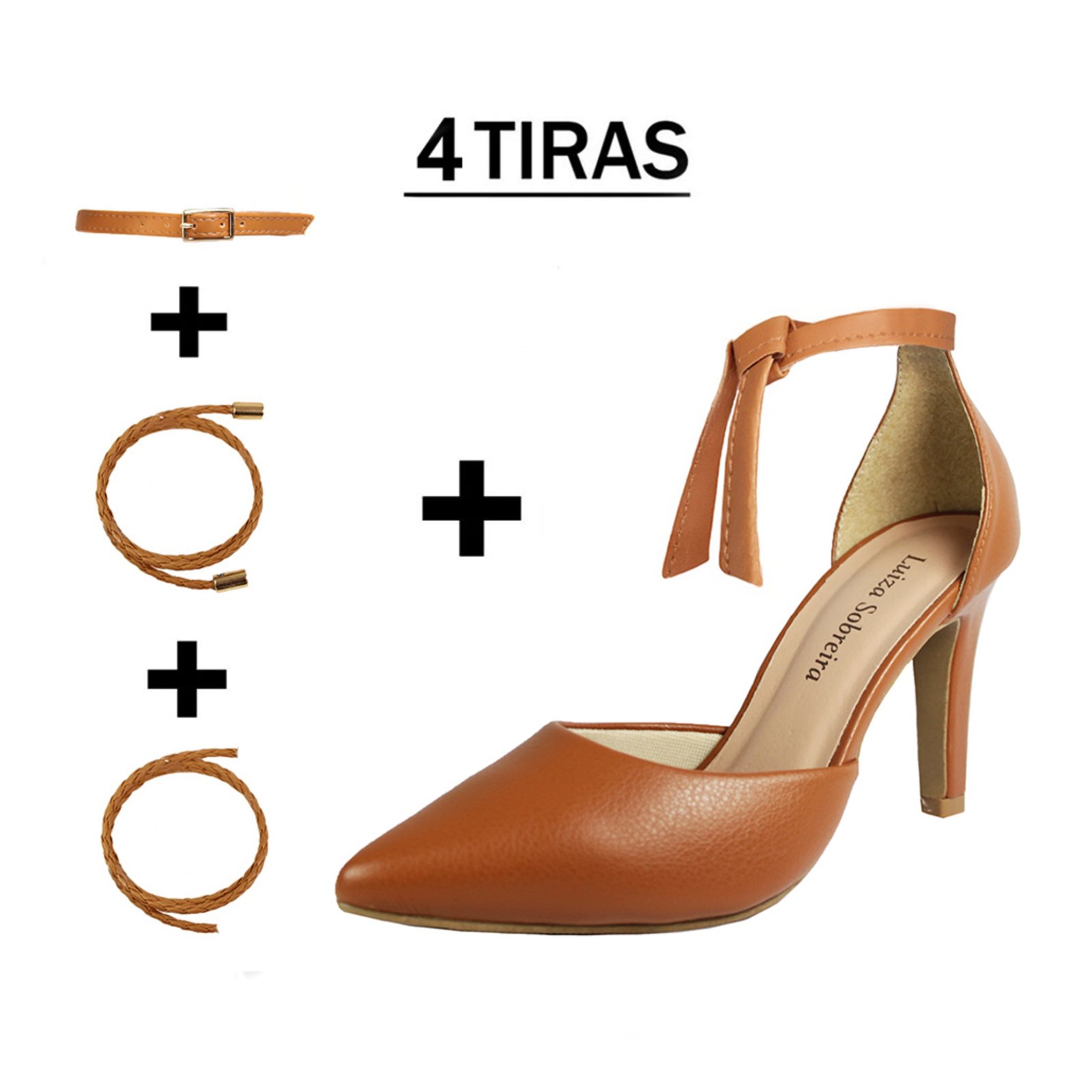 Scarpin Troca Tira Salto Alto Fino Luiza Sobreira Caramelo Mod. 1061-2