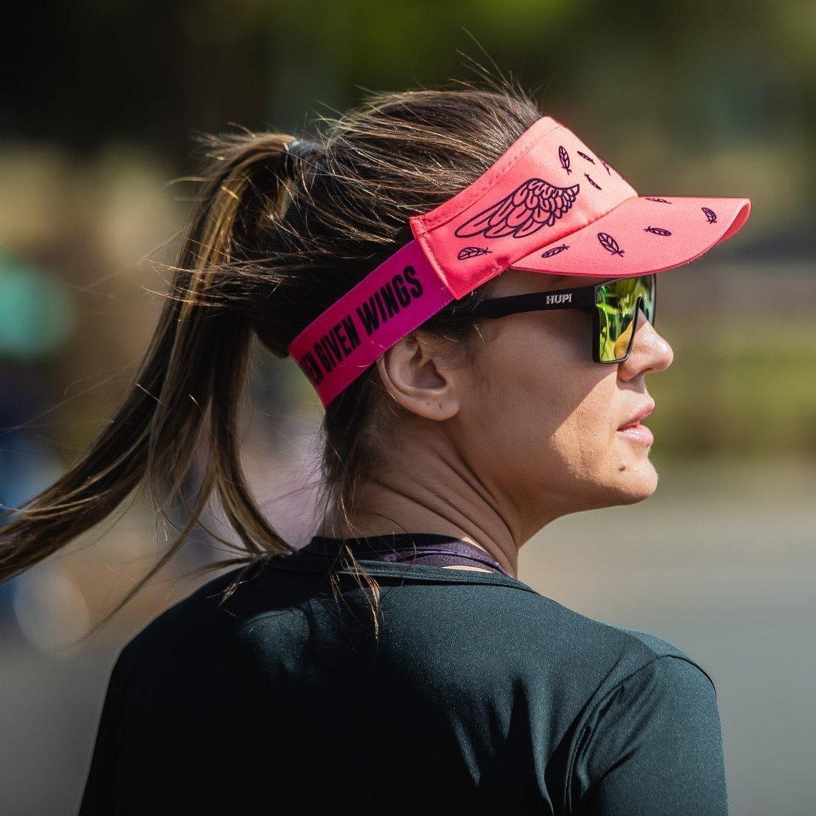 Viseira para Corrida HUPI Asas Pink Rosa