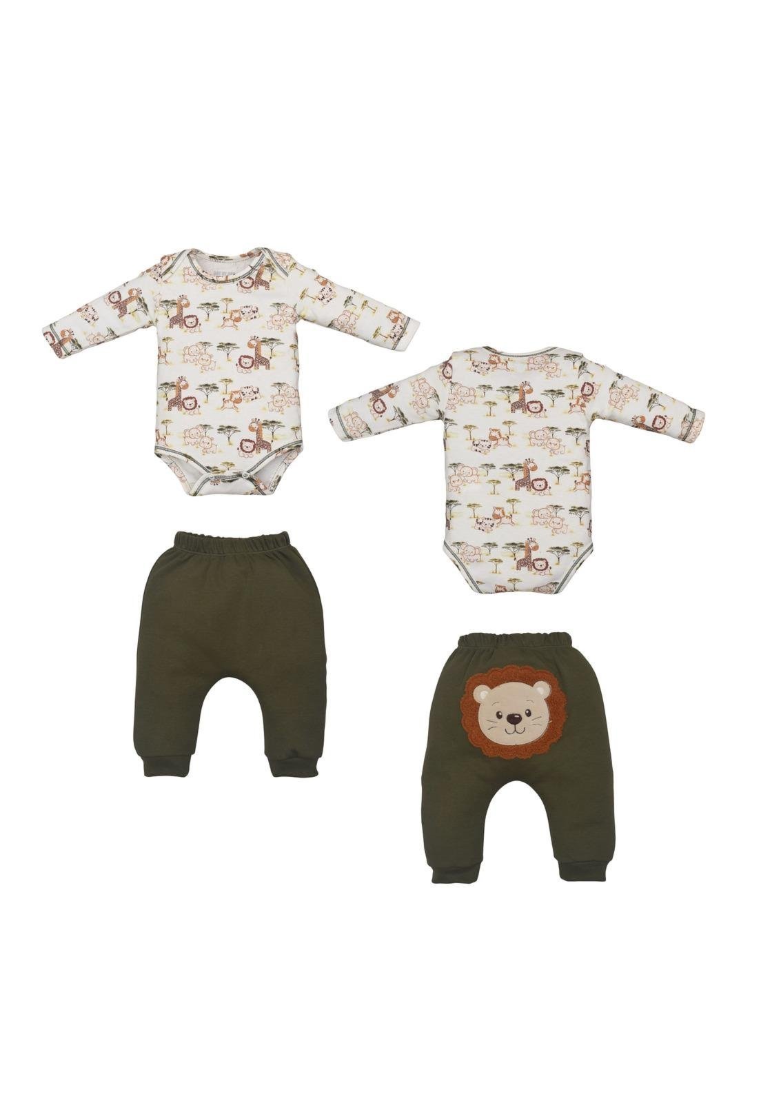 Infantil - Conjunto Body Calça Safari Menino Upi Uli P Bege