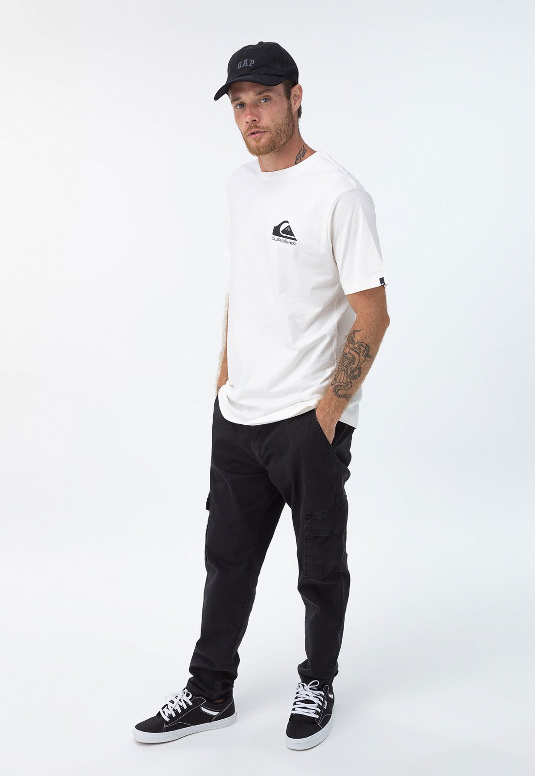 Camiseta Quiksilver Reta Logo Branca