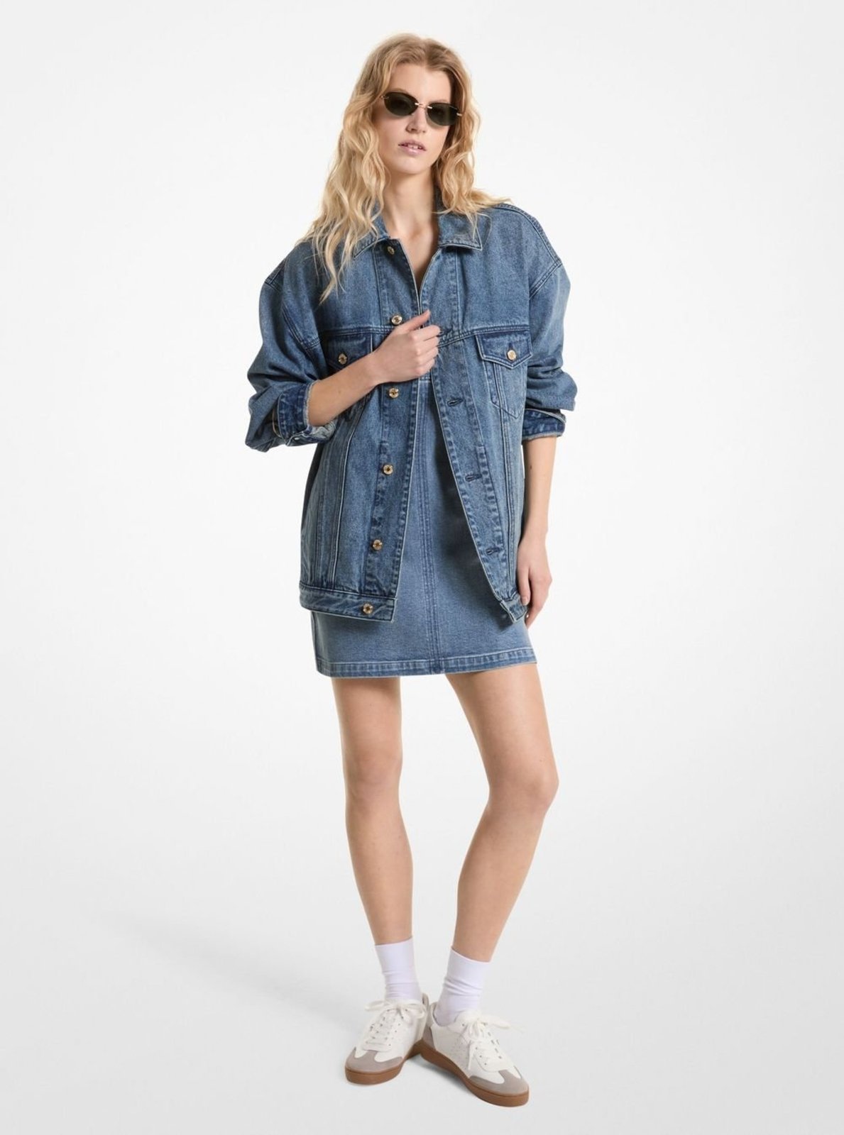 Vista 2 Jaqueta Jeans Oversized Mr41020fau913 Michael Kors azul Michael Kors azul