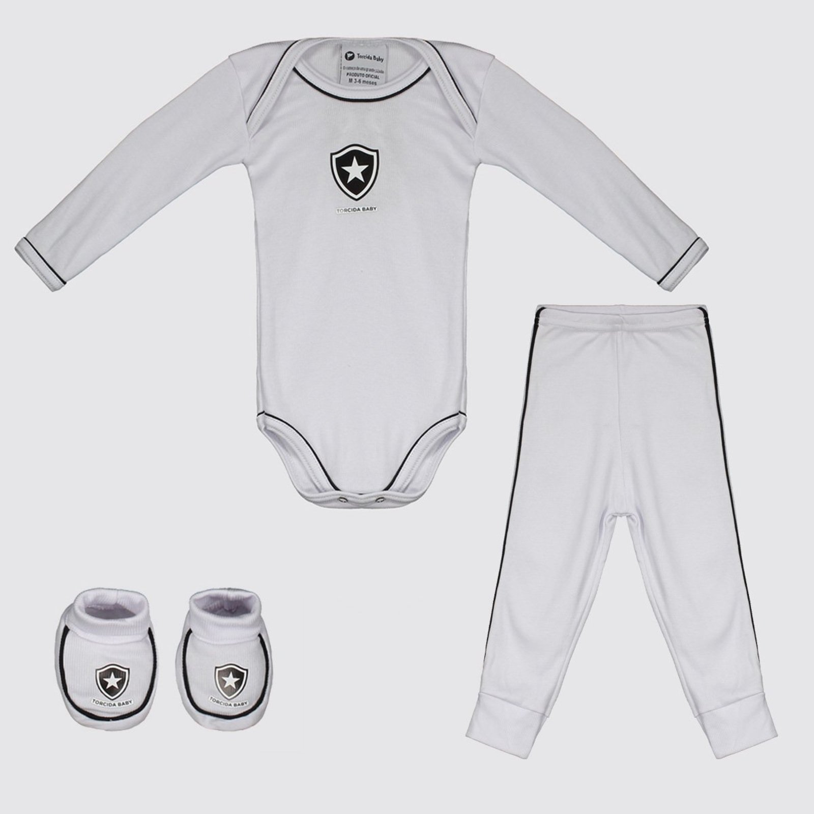 Kit Body Longo Calça e Pantufa Botafogo