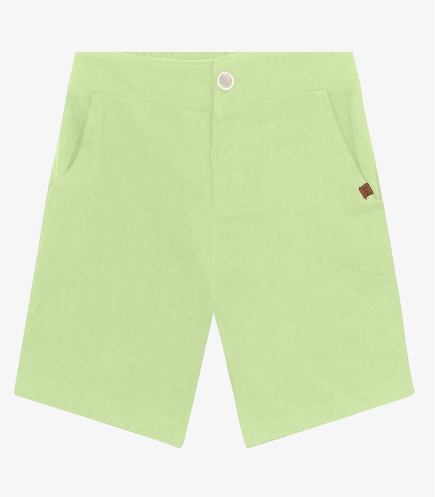 Infantil - Bermuda Menino Em Linho Trick Nick Verde