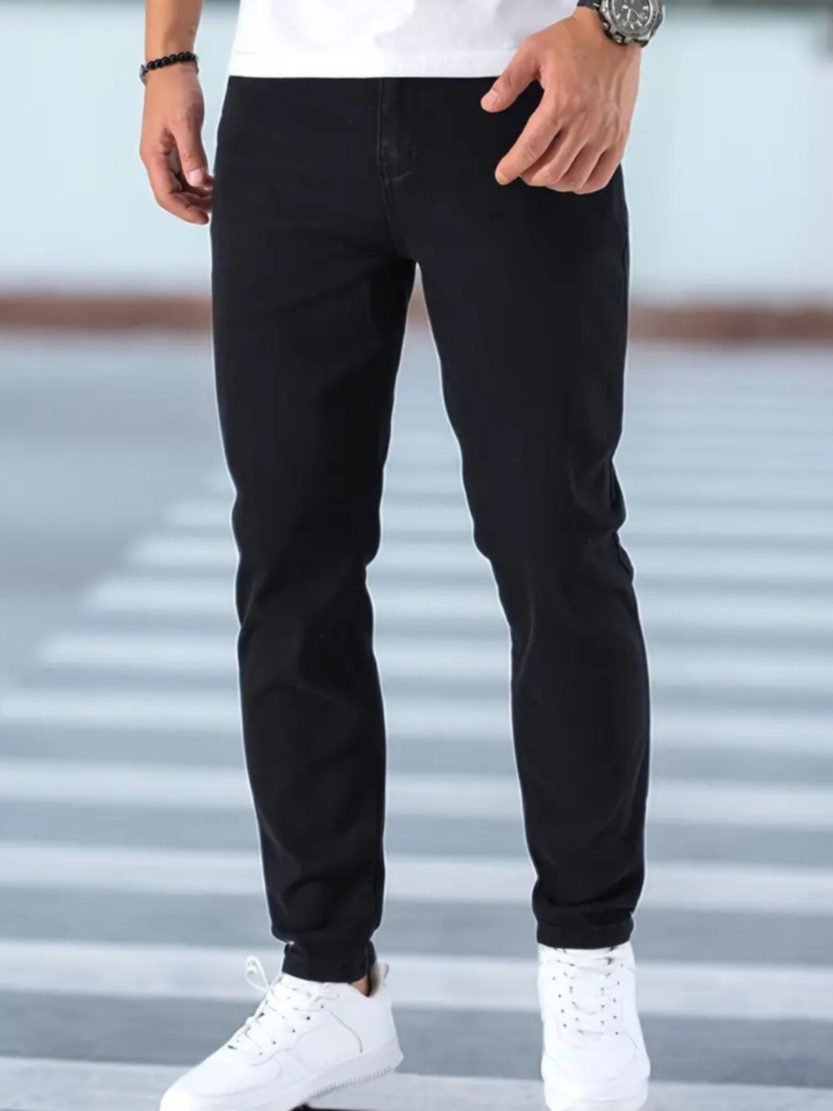 Calça Sarja Masculina Kovali Premium Com Elastano Confortável Preto