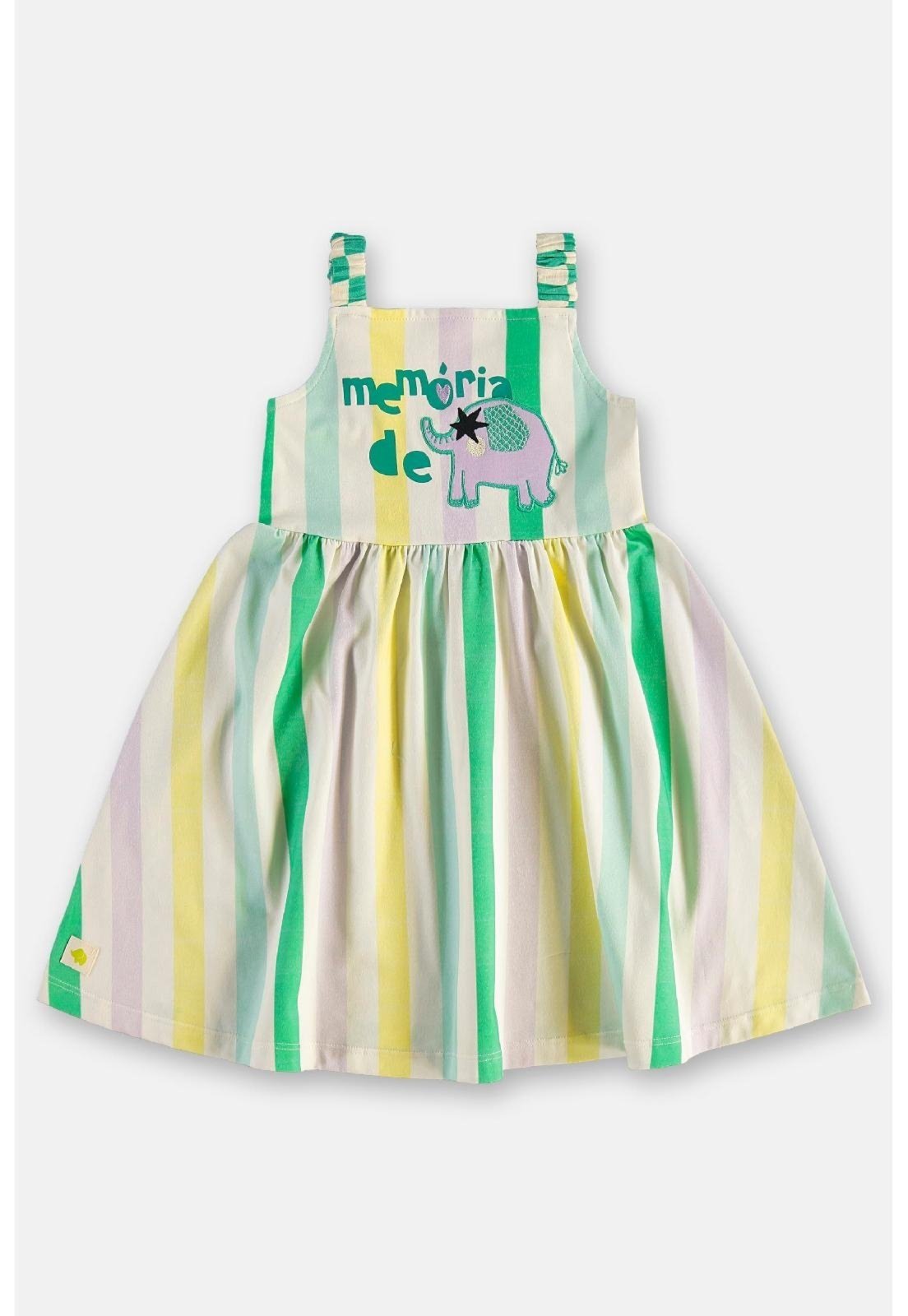 Vista 3 Infantil - Vestido em Algodão Três e Já branco Três e Já branco
