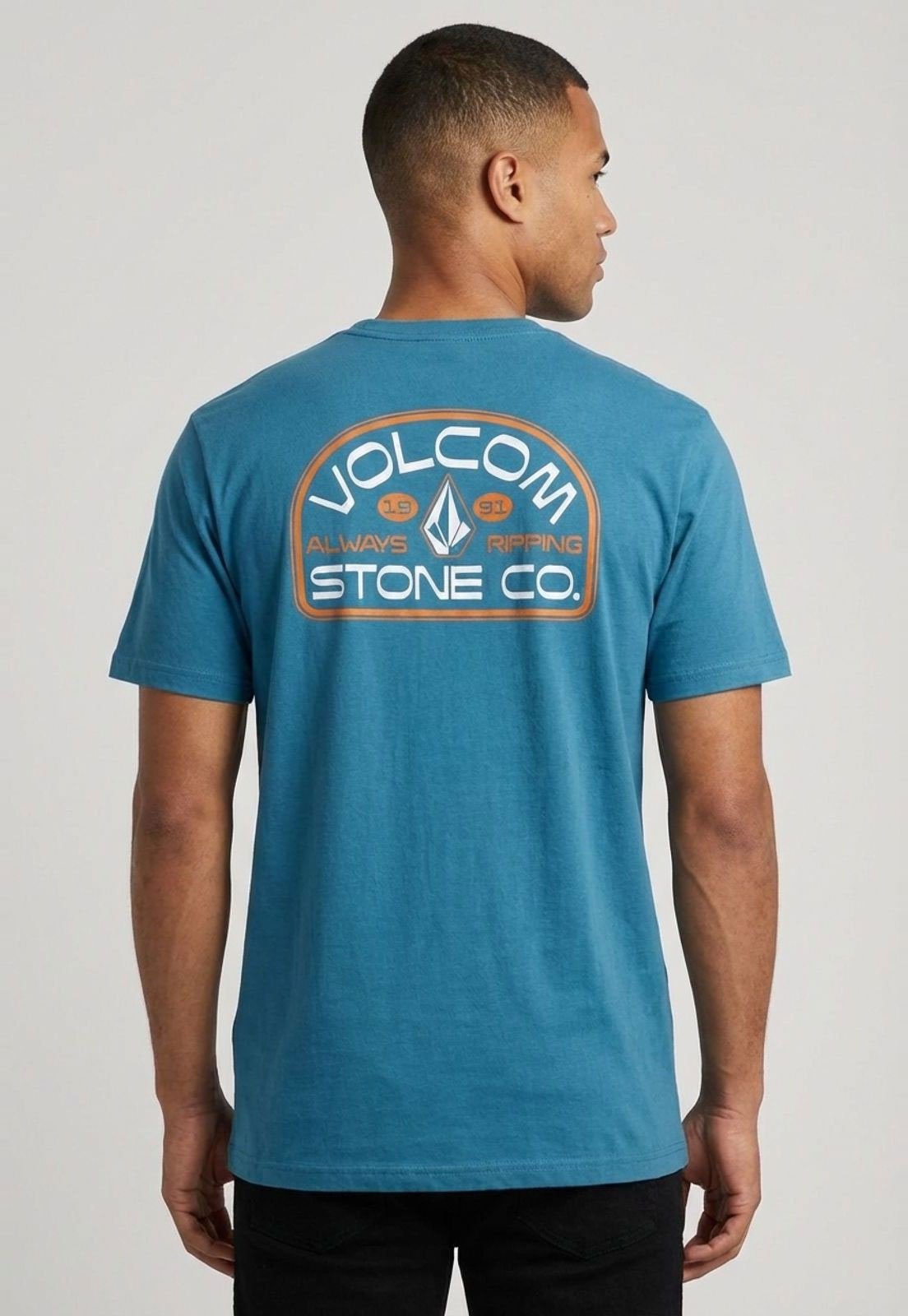 Vista 3 Camiseta Masculina Volcom Silk Always azul Volcom azul