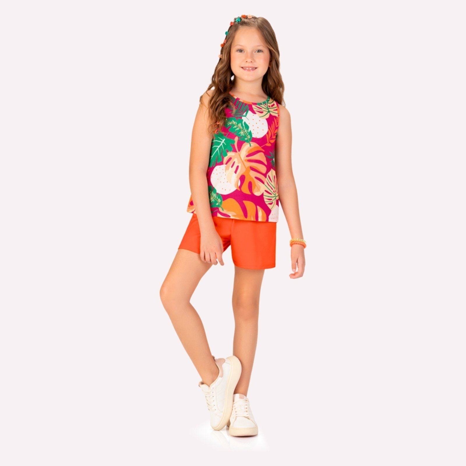 Vista 2 Infantil - Conjunto Menina Estampa Kyly branco Kyly branco
