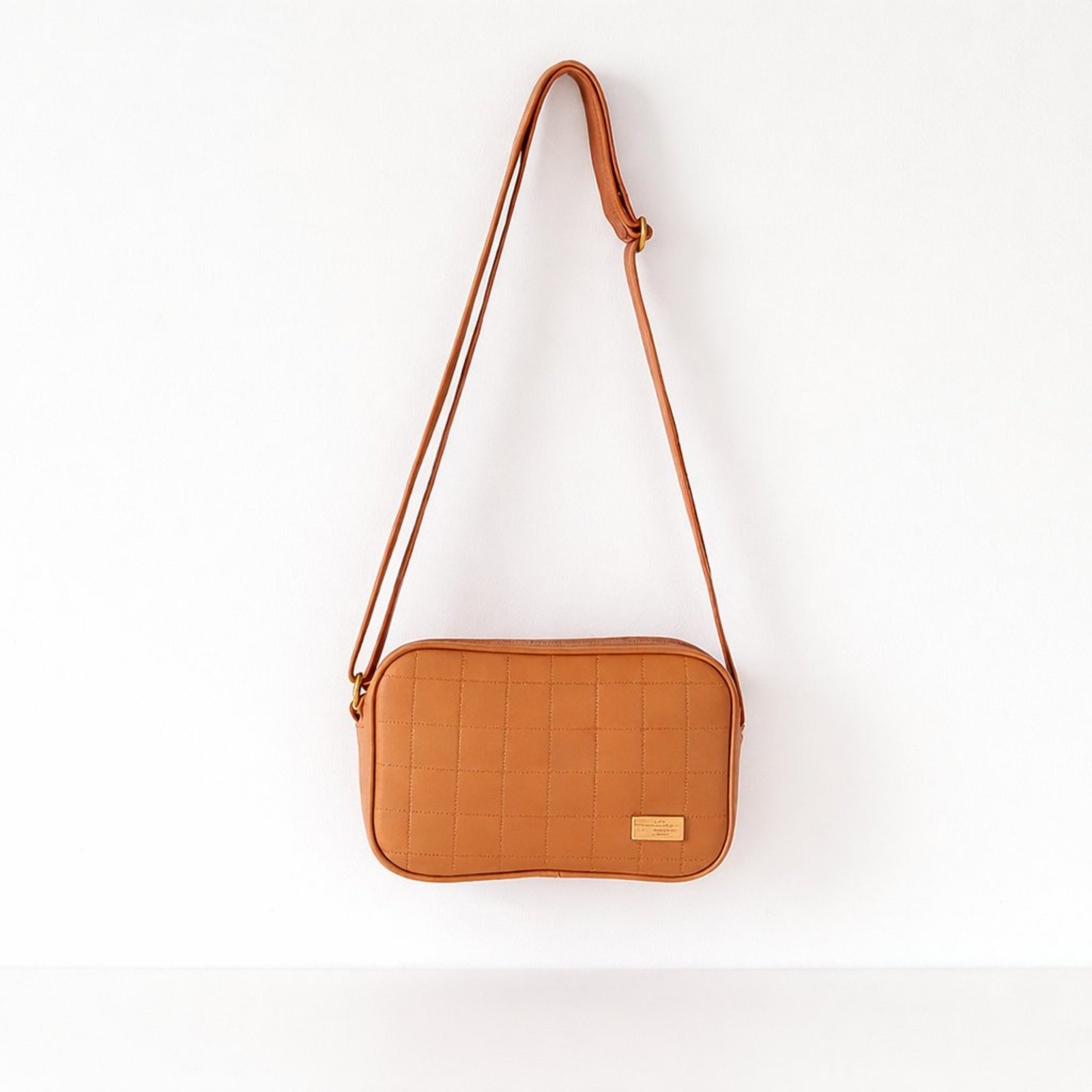 Bolsa Transversal TopGrife Couro Matelasse Caramelo