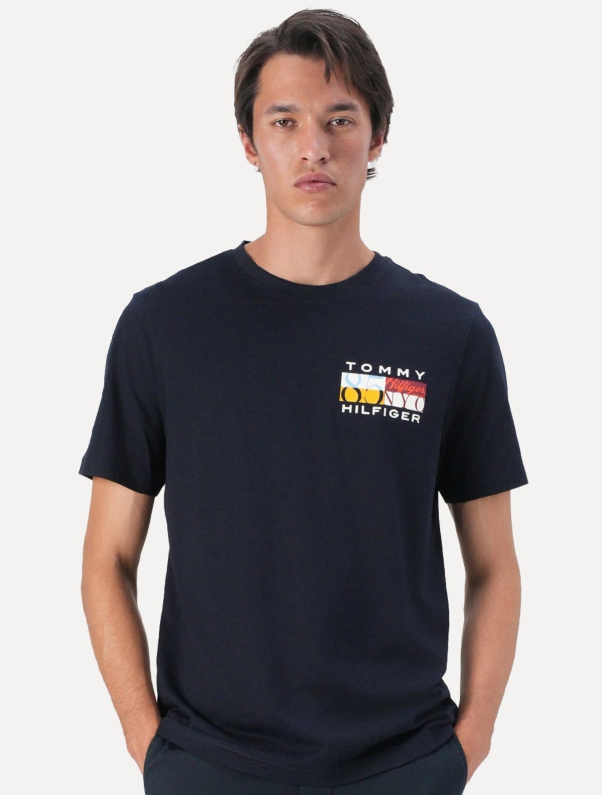 Camiseta Tommy Hilfiger Masculina Colour Flag Tee Azul Marinho