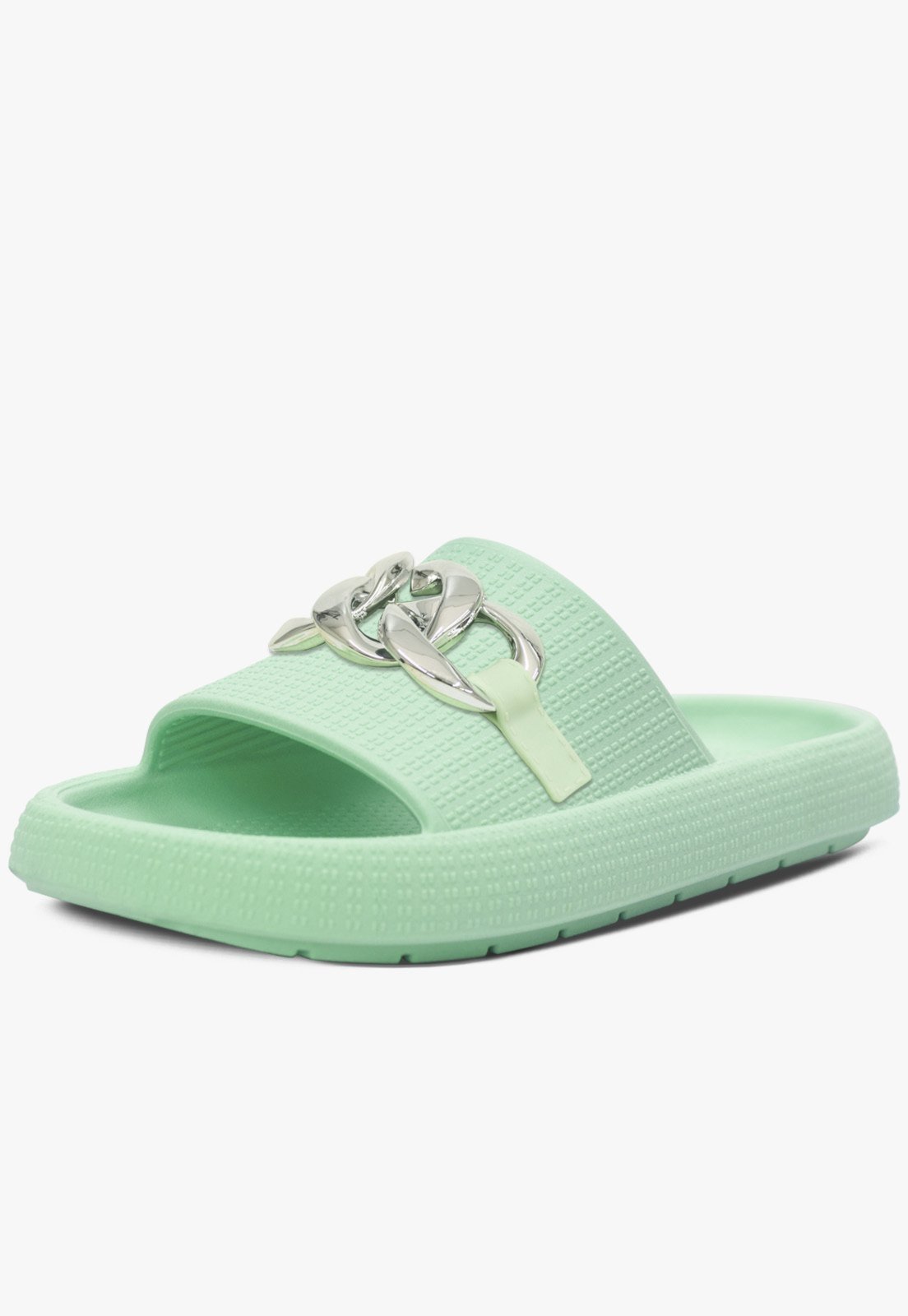 Infantil - Chinelo Nuvem Pópidi Menina Slide Corrente Verde