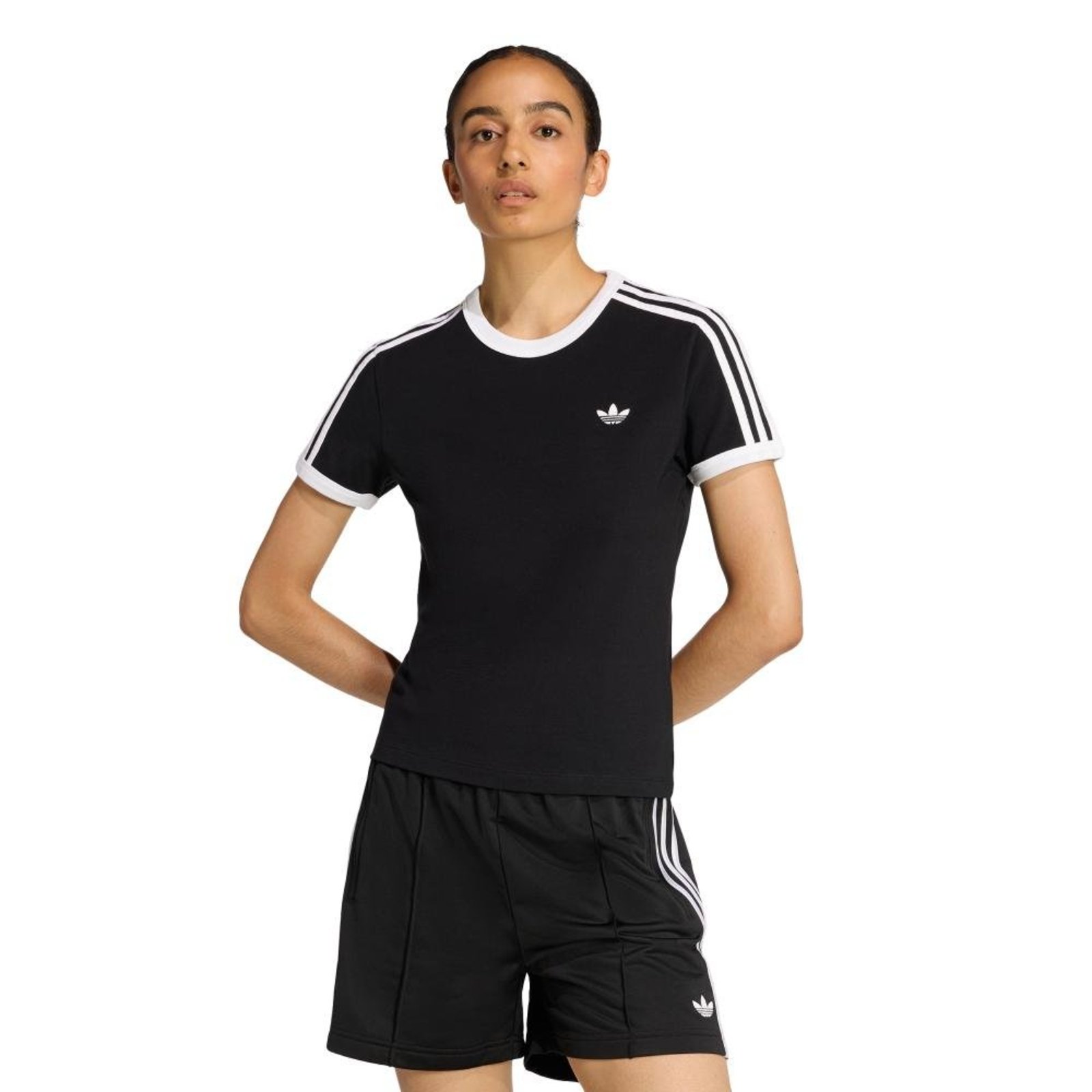 CAMISETA SLIM TRÊS LISTRAS adidas Originals Preto