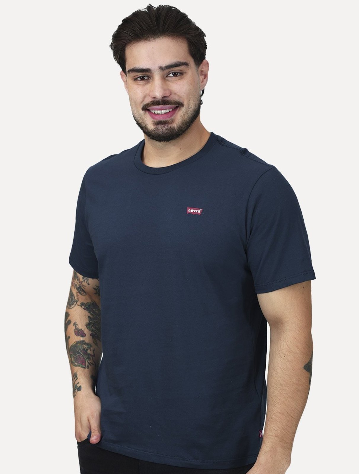 Camiseta Levis Masculina Standard Classic Printed Housemark Azul Marinho