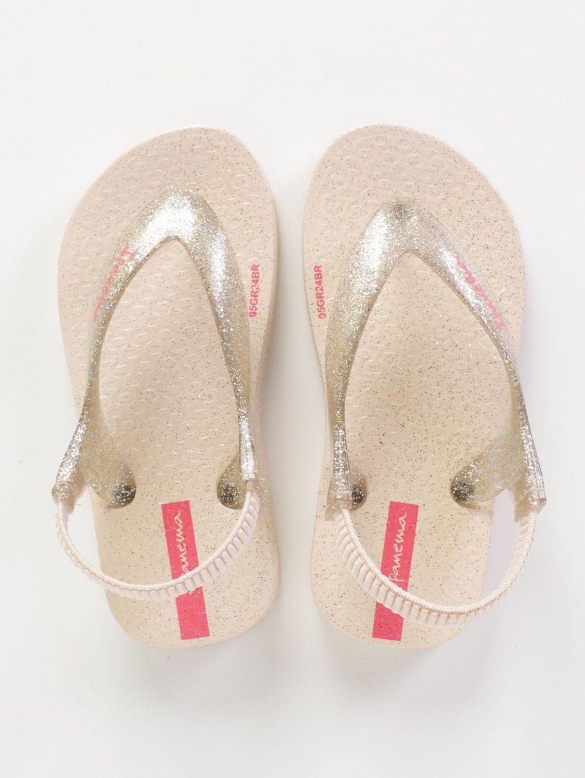 Chinelo Glitter Baby Para Menina - BEGE