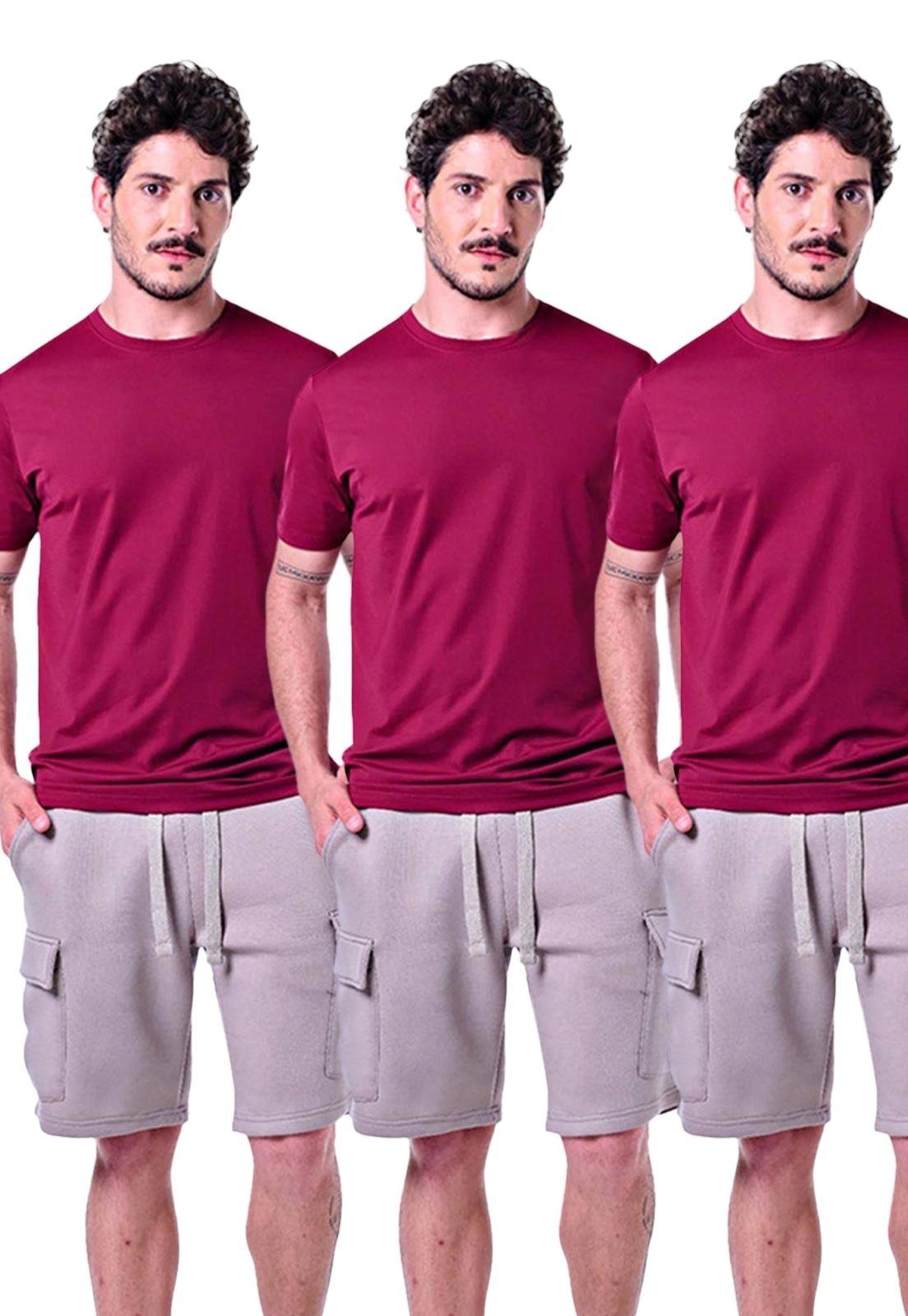 Kit 3 Camisetas Masculinas Básicas Vermelho