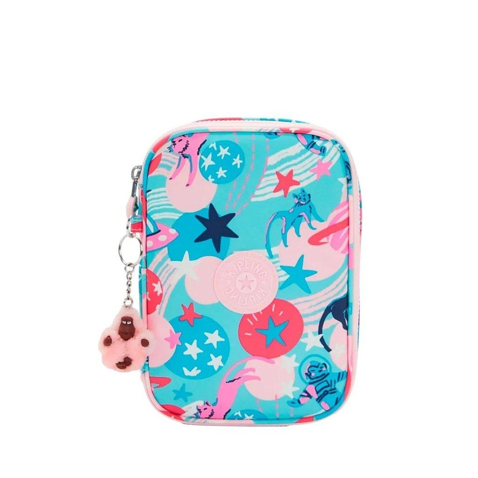 Vista 2 Estojo Kipling 100 Pens Estampado Cat in Space Rosa Azul incolor rosa Kipling incolor rosa