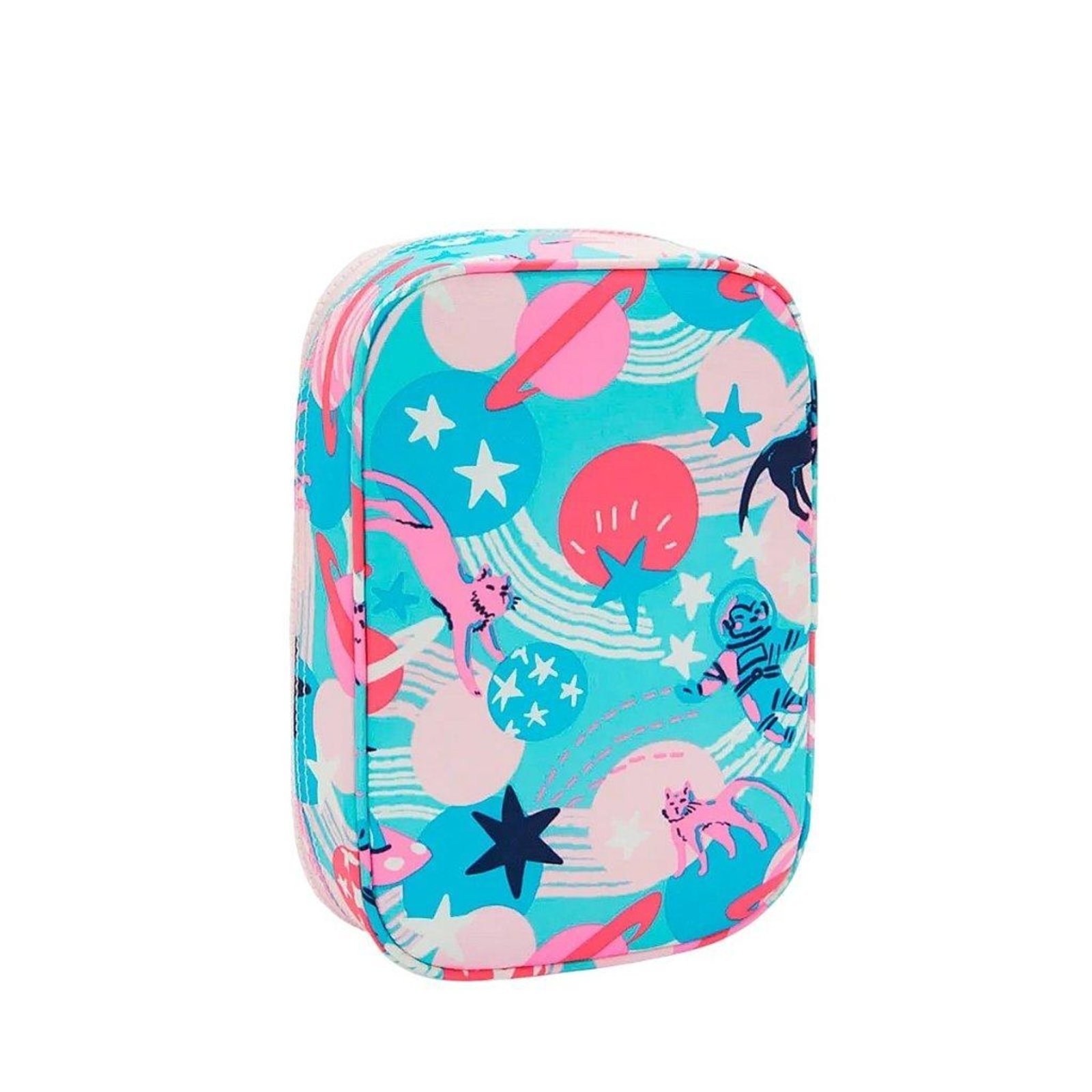 Vista 3 Estojo Kipling 100 Pens Estampado Cat in Space Rosa Azul incolor rosa Kipling incolor rosa