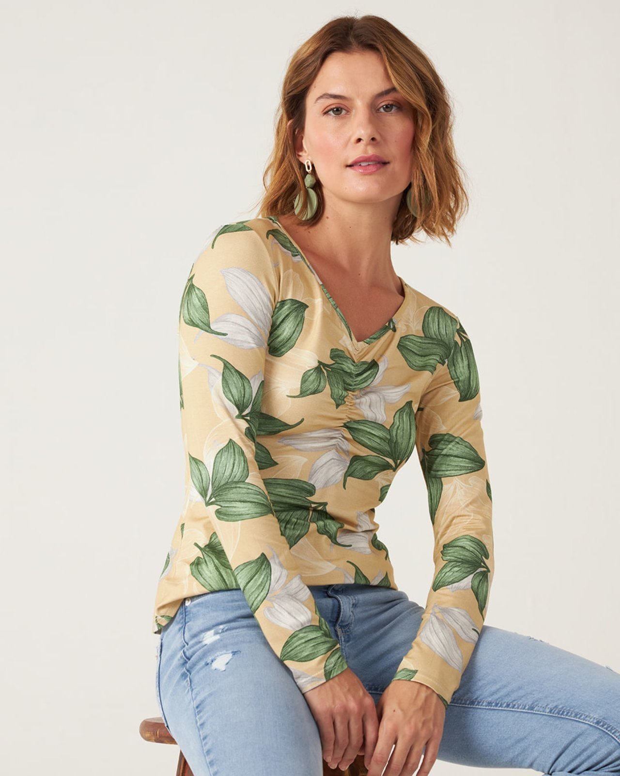 Blusa Folhagem Em Viscose Conforto Malwee