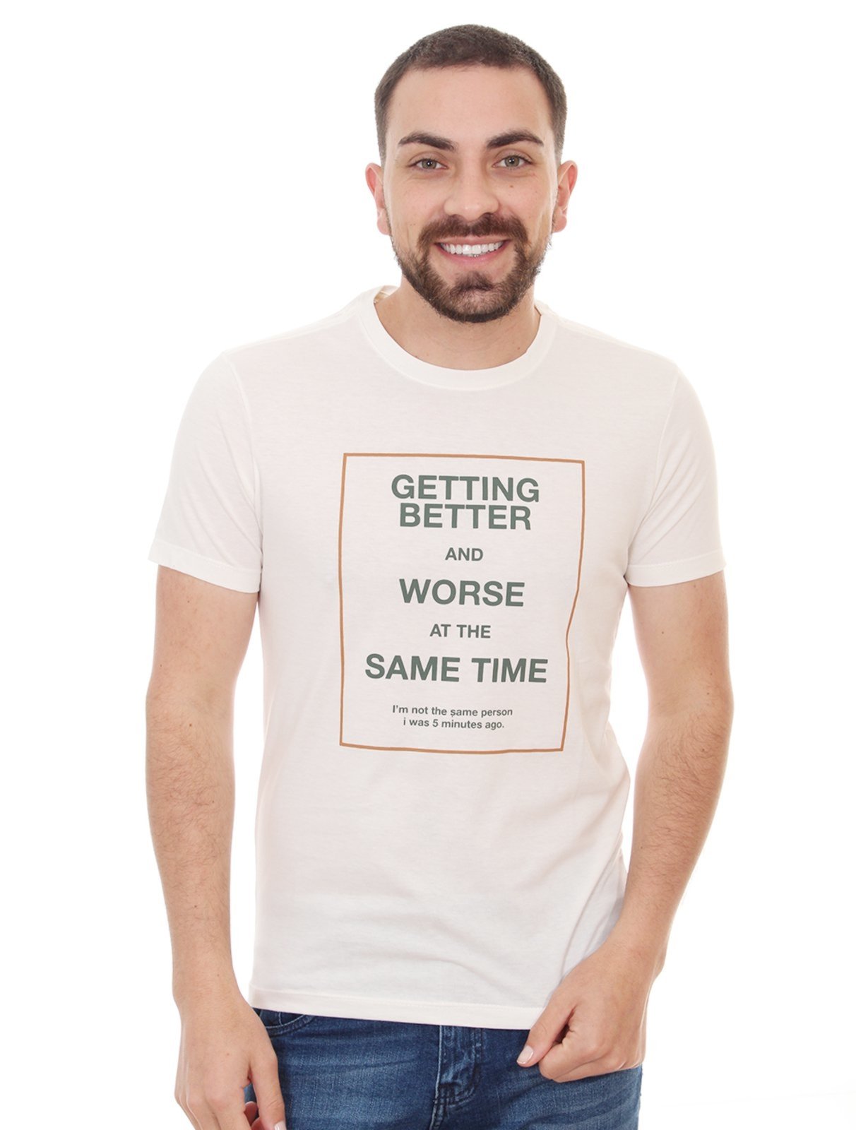 Camiseta Sergio K Masculina Better And Worse Off-White