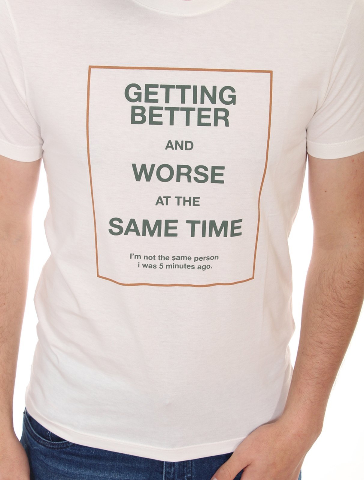 Vista 3 Camiseta Sergio K Masculina Better And Worse Off-White off-white white Sergio K off-white white