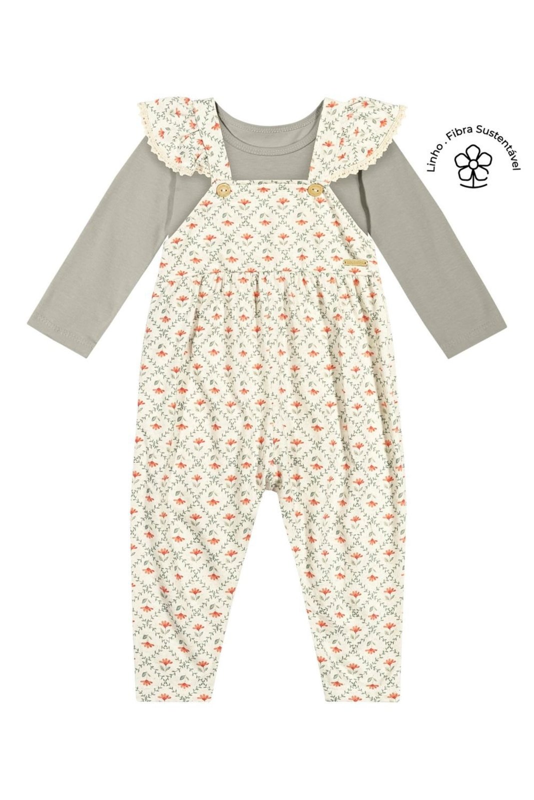 Infantil - Conjunto Longo Menina Floral Colorittá Verde
