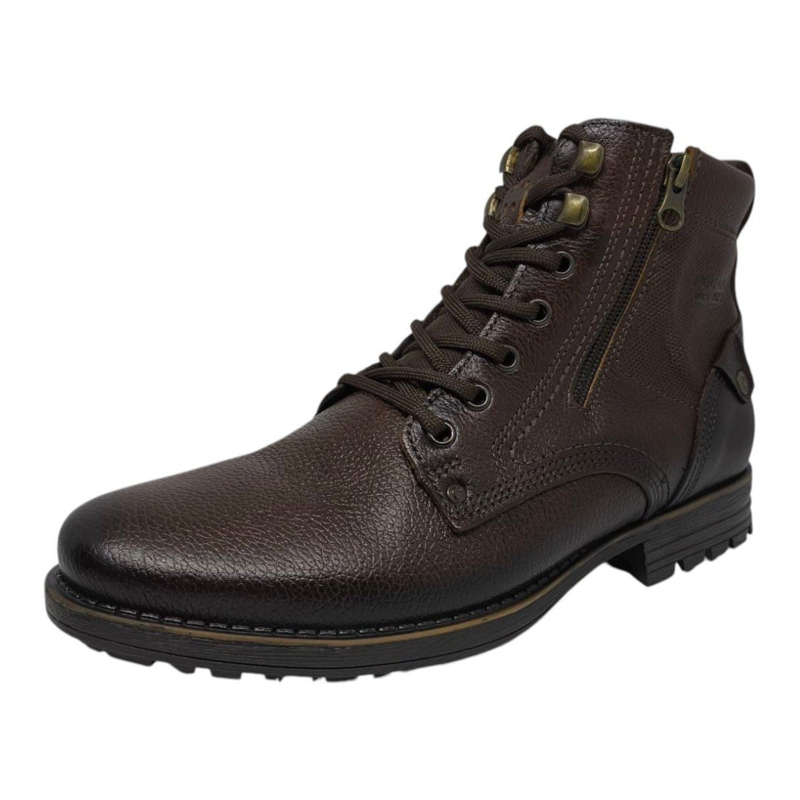 Bota Coturno Masculino Conforto Tratorado Macio Couro Pegada