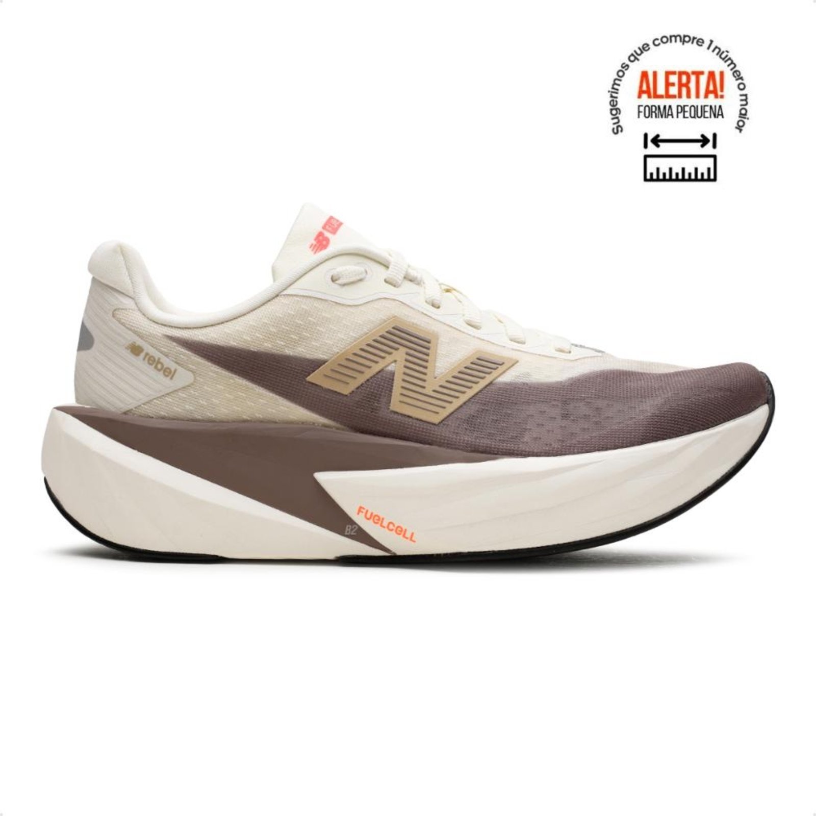 Tenis New Balance Fuelcell Rebel V5 Masculino Bege