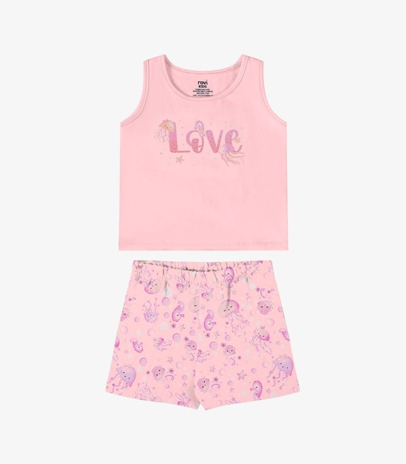 Infantil - Conjunto Verão Menina Com Estampa Rovi Rosa