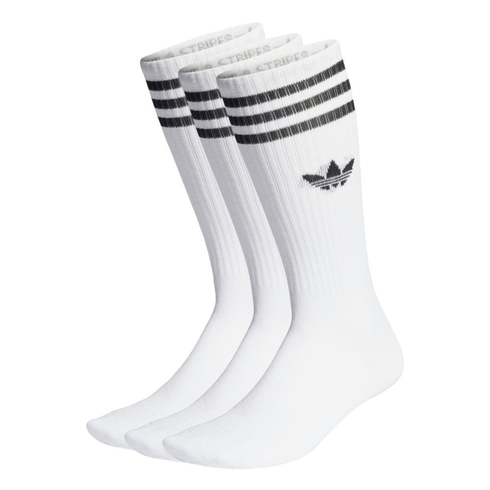 Meias Cor Única Cano Médio 3 Pares adidas Originals Branco