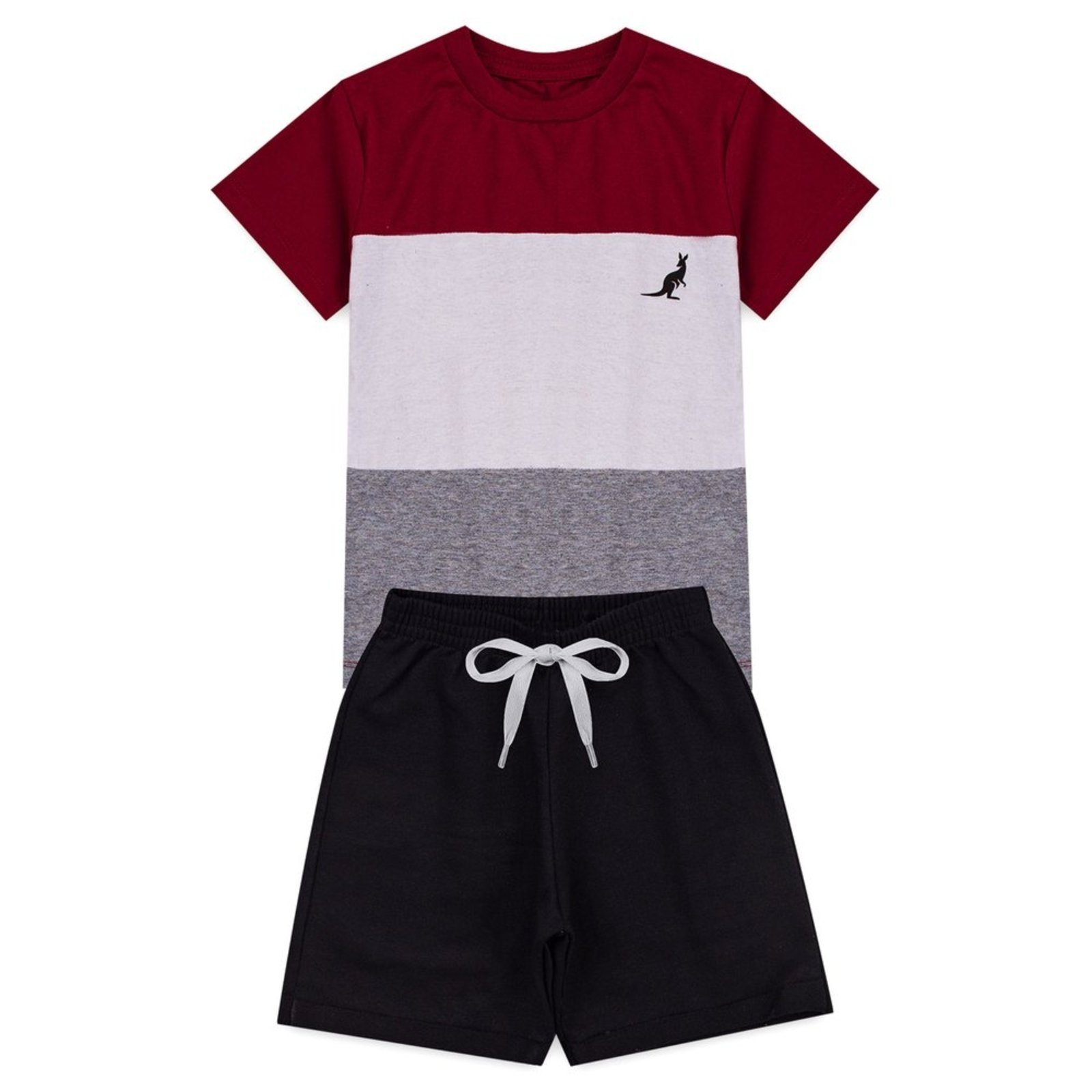 Infantil - Conjunto Menino Verão Algodão Premium Listra Kangulu