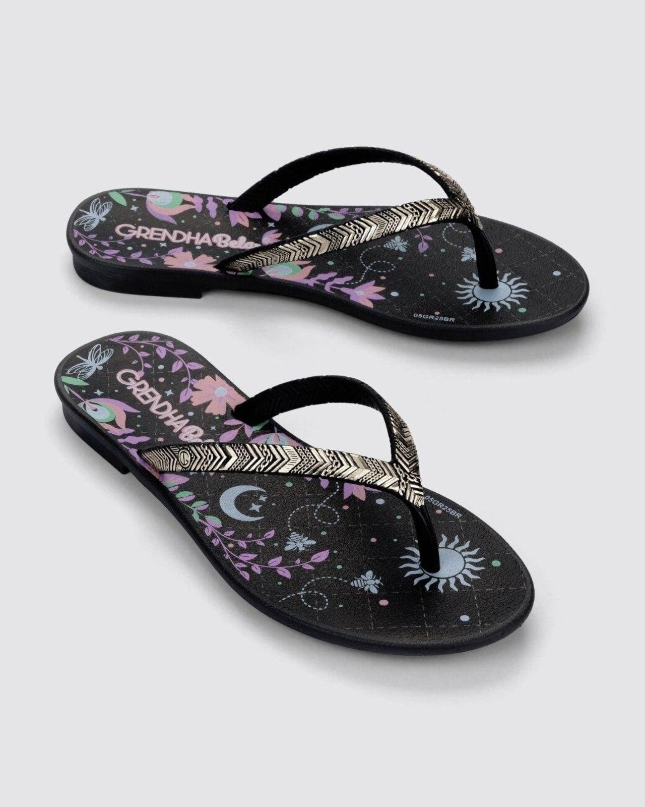 Infantil - Rasteira Grendha Amor em Flor Preto